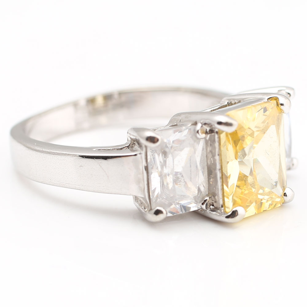 Electroplated Three-Stone Cubic Zirconia Ring