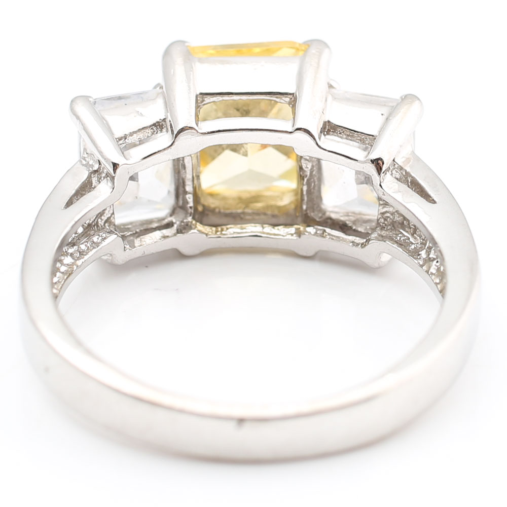 Electroplated Three-Stone Cubic Zirconia Ring
