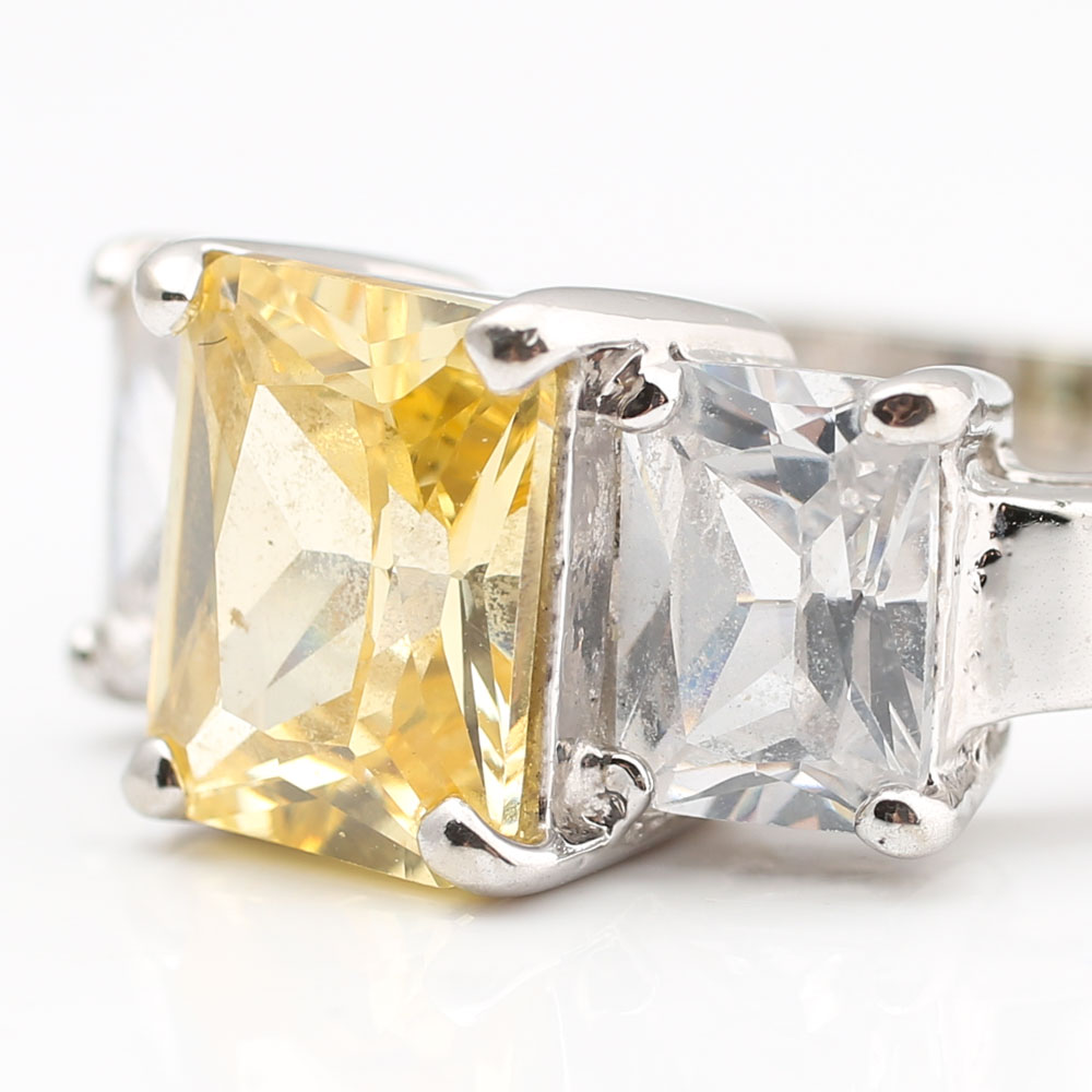 Electroplated Three-Stone Cubic Zirconia Ring