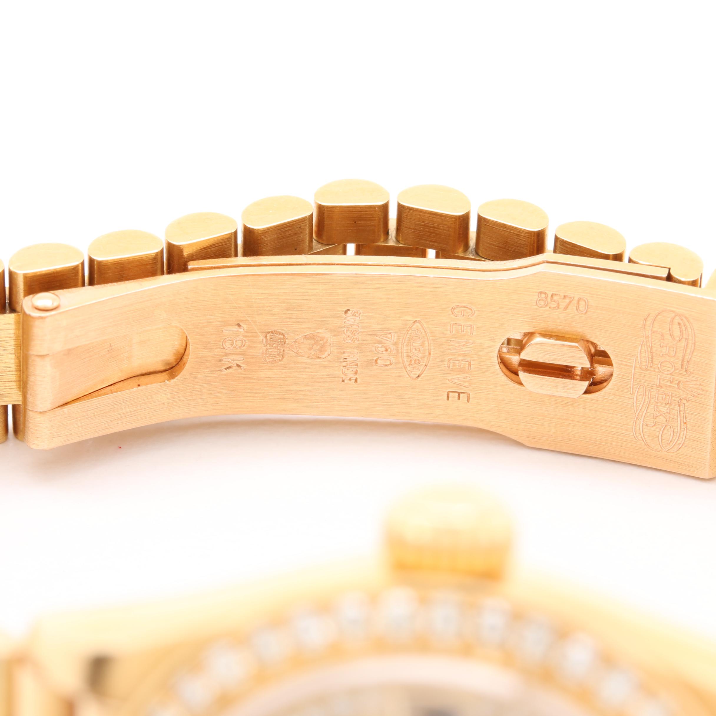 Rolex "Oyster Perpetual Datejust" 18K Yellow Gold Diamond and Ruby Watch