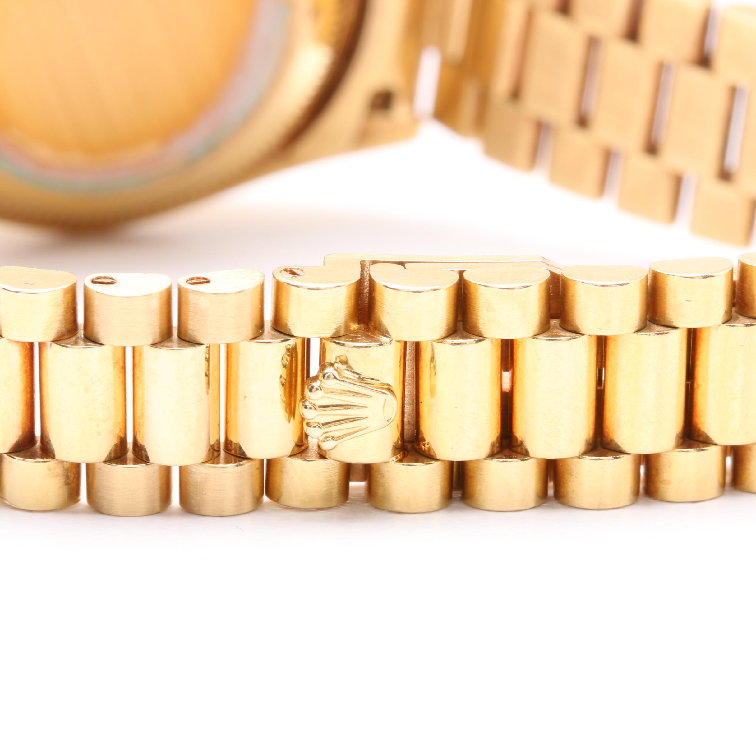 Rolex "Oyster Perpetual Datejust" 18K Yellow Gold Diamond and Ruby Watch