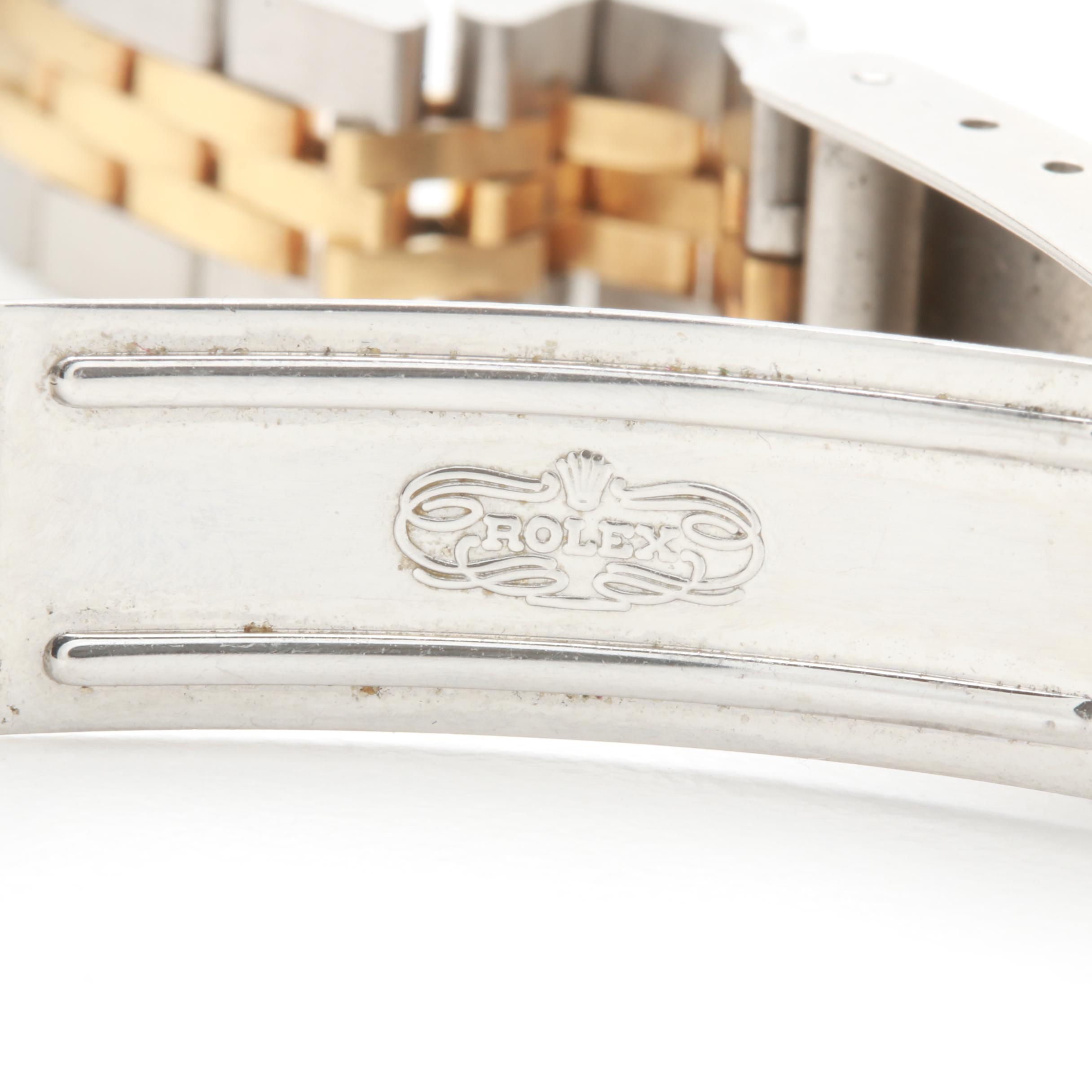 Circa 1990 Rolex Stainless Steel and 18K Yellow Gold Diamond Watch