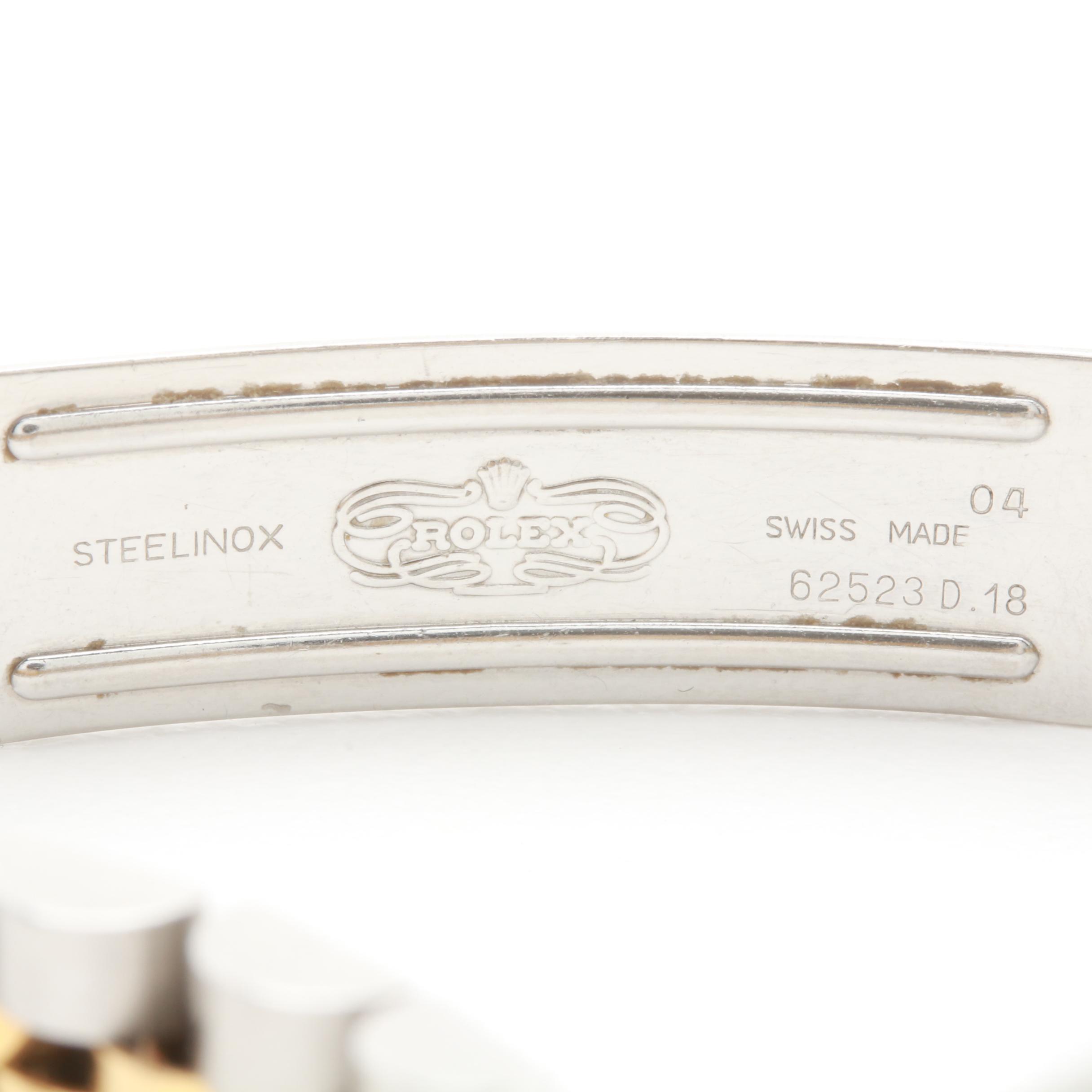 Circa 1990 Rolex Stainless Steel and 18K Yellow Gold Diamond Watch