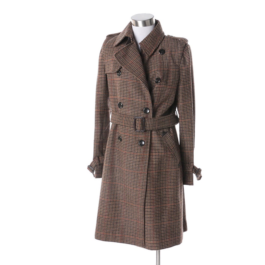 Women's Vince Camuto Tweed Double-Breasted Trench Coat