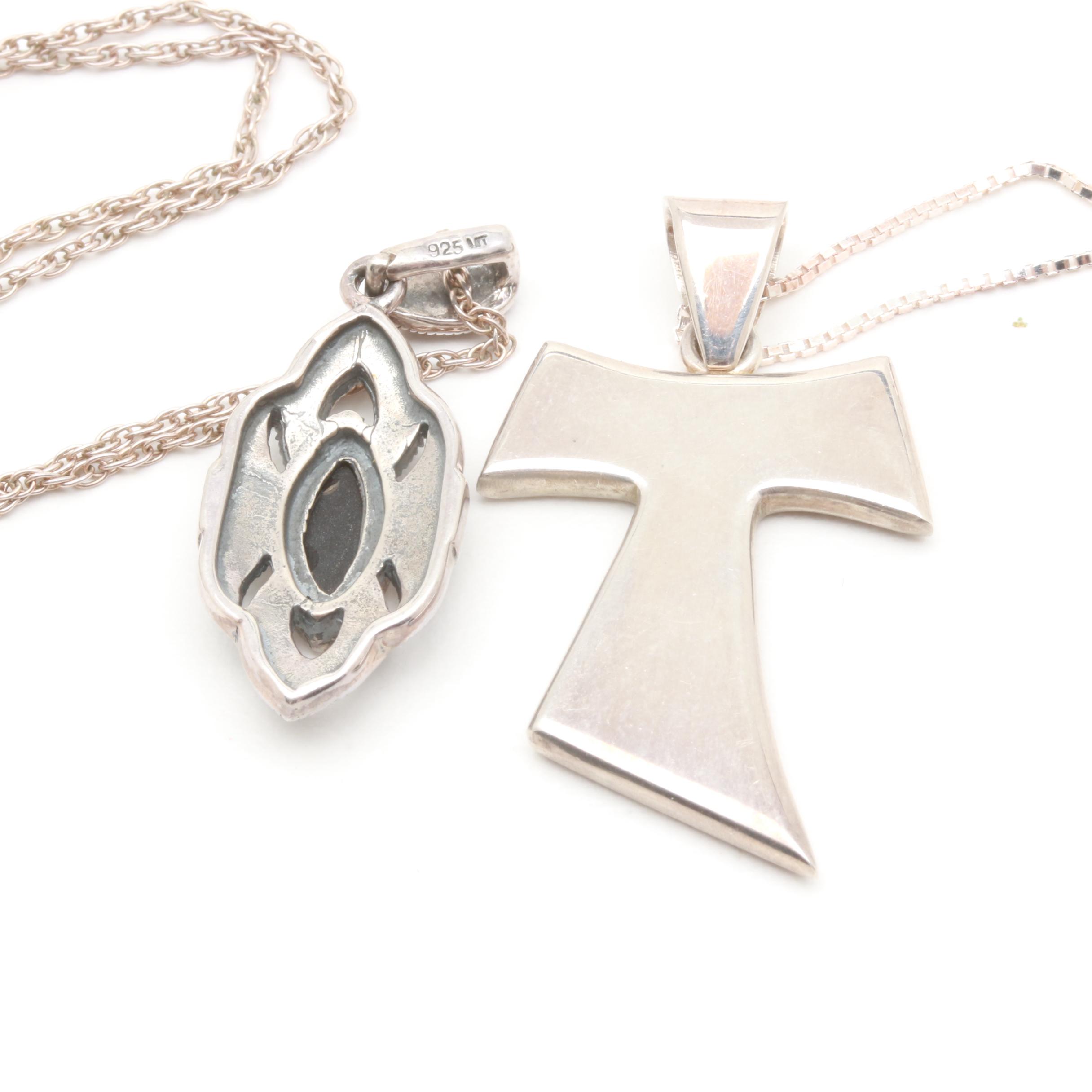 Sterling Silver Jewelry Selection with Garnet, Onyx, and Marcasite