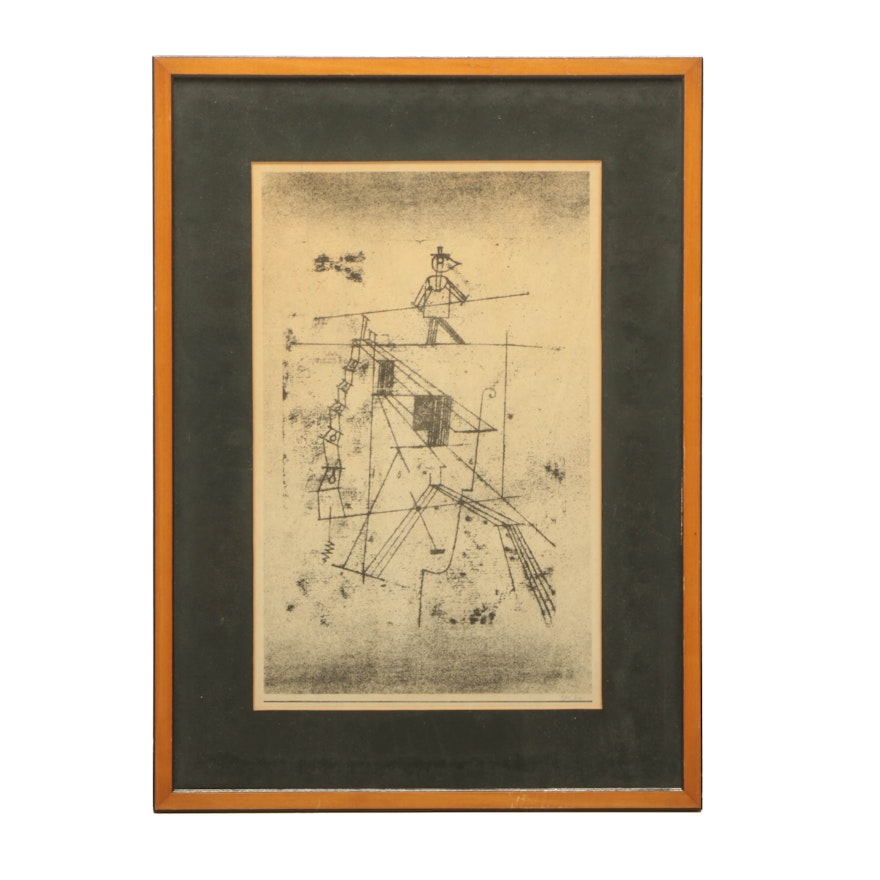Reproduction Lithograph after Paul Klee "Seiltänzer (Tightrope Walker)"