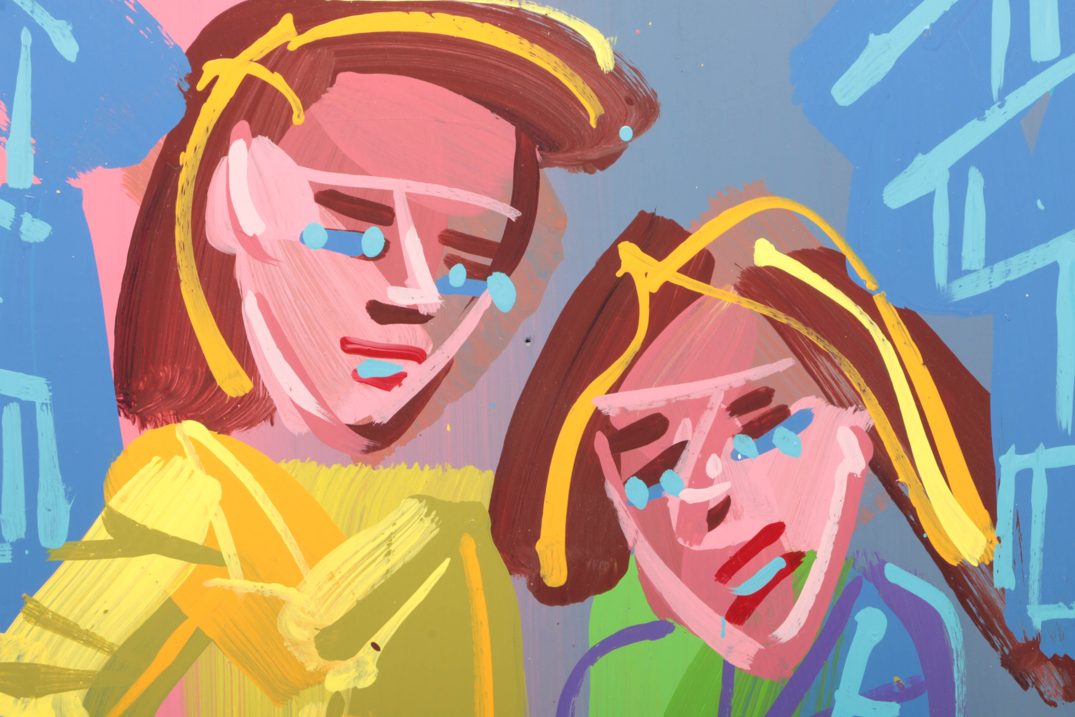 Steve Keene Original Acrylic Painting on Board "The Free Wheelin Bob Dylan"