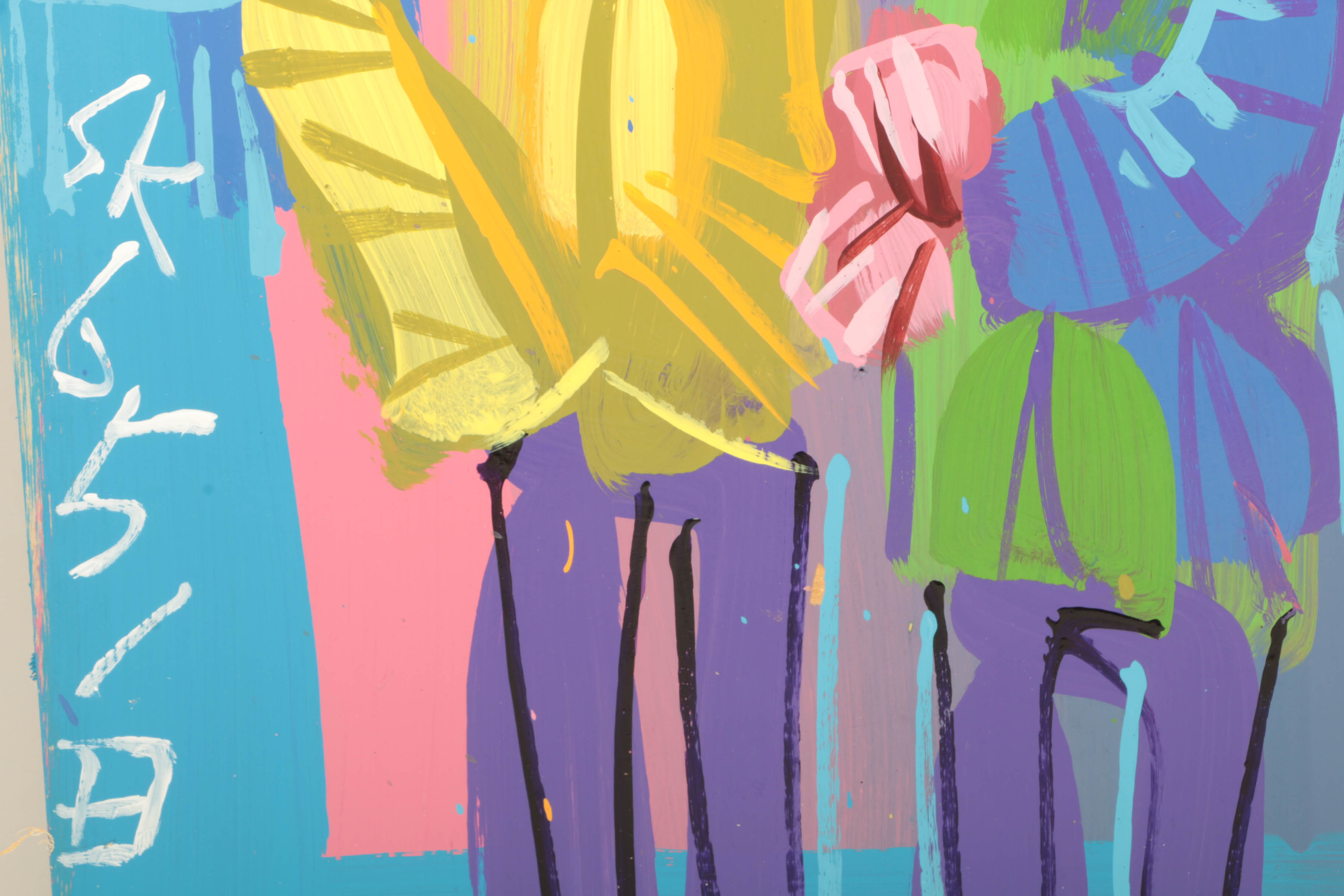 Steve Keene Original Acrylic Painting on Board "The Free Wheelin Bob Dylan"