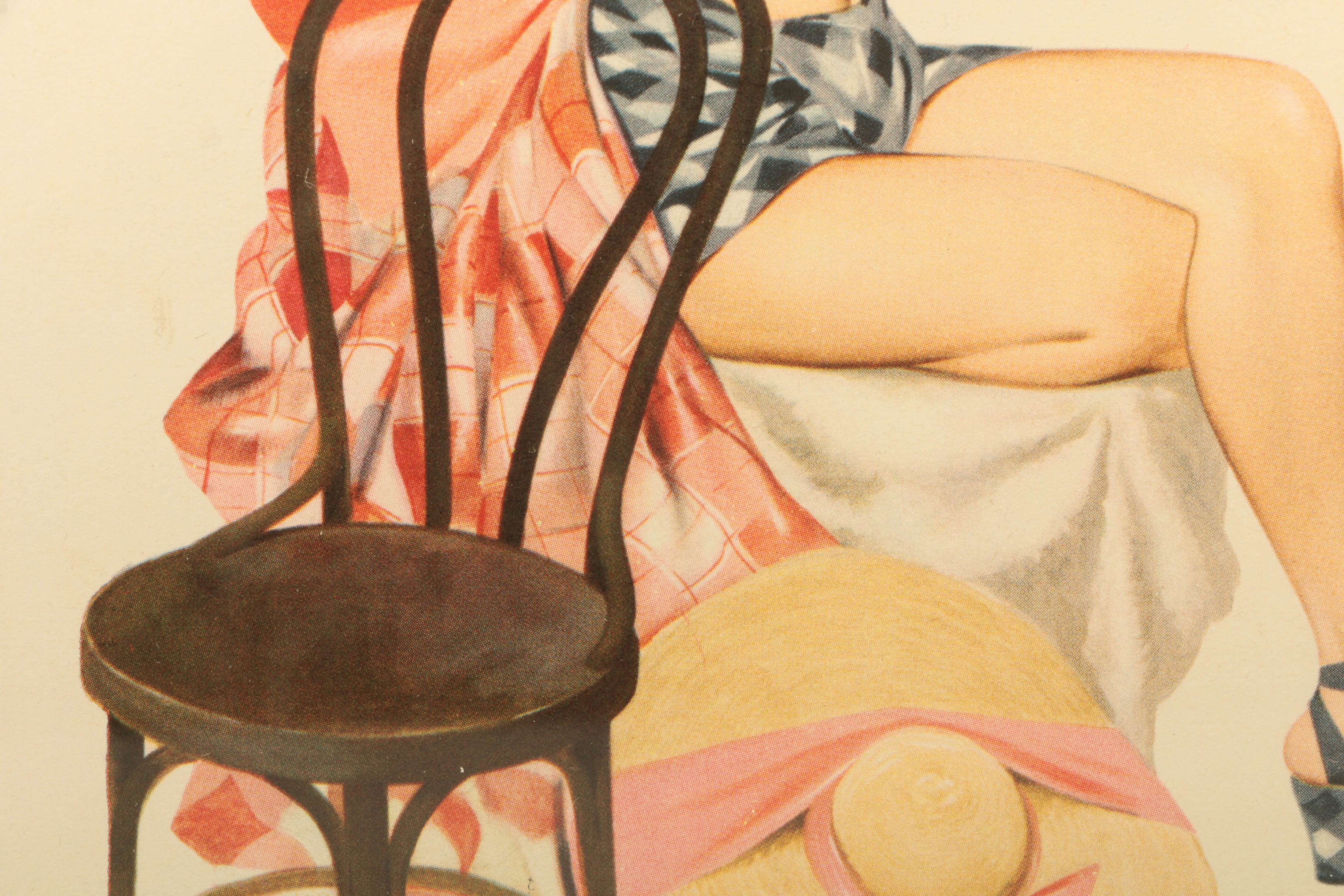 Original 1948 Calendar Page from "Esquire Glamour Girls" after Fritz Willis