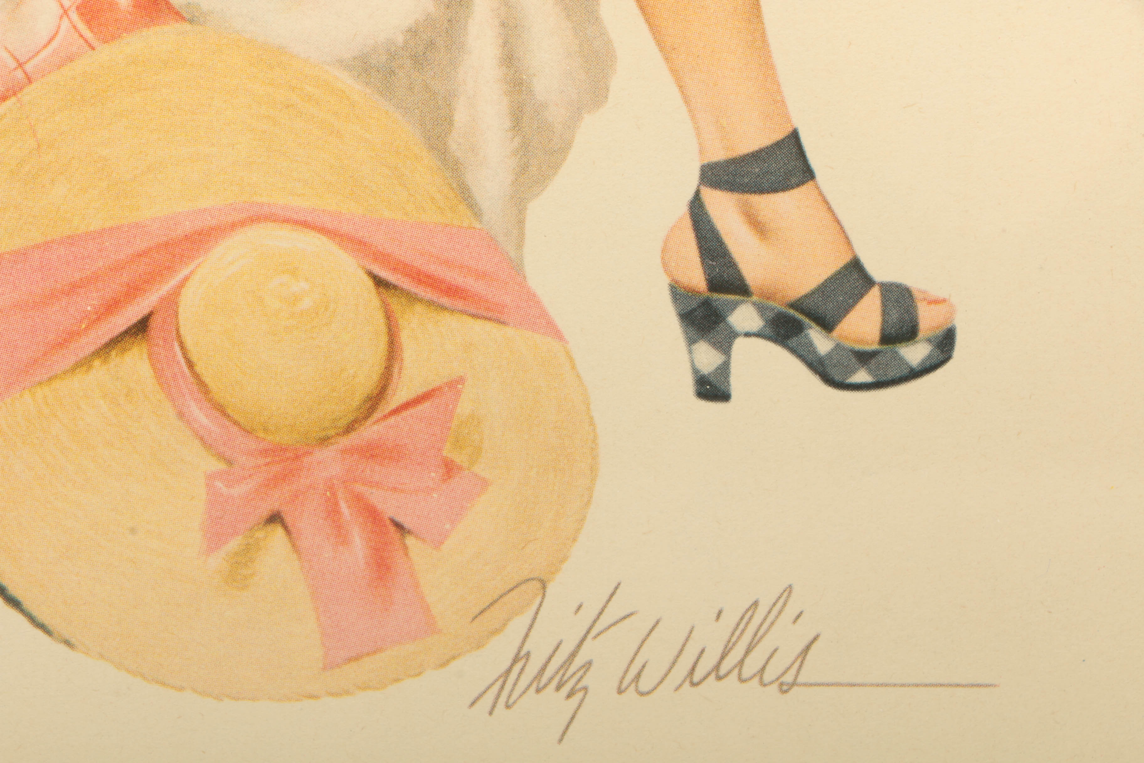 Original 1948 Calendar Page from "Esquire Glamour Girls" after Fritz Willis