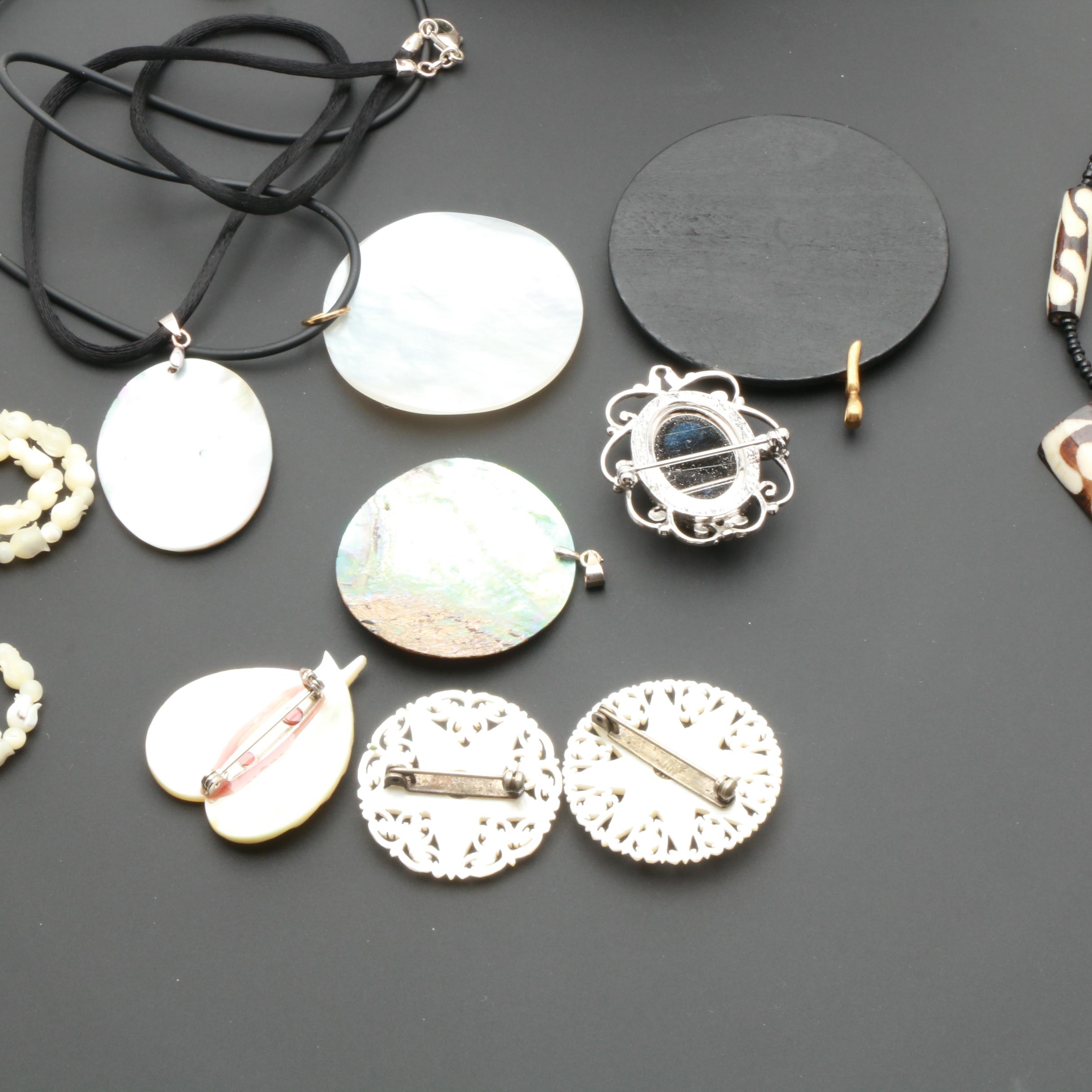 Jewelry Assortment Including Mother of Pearl, Abalone, and Shell