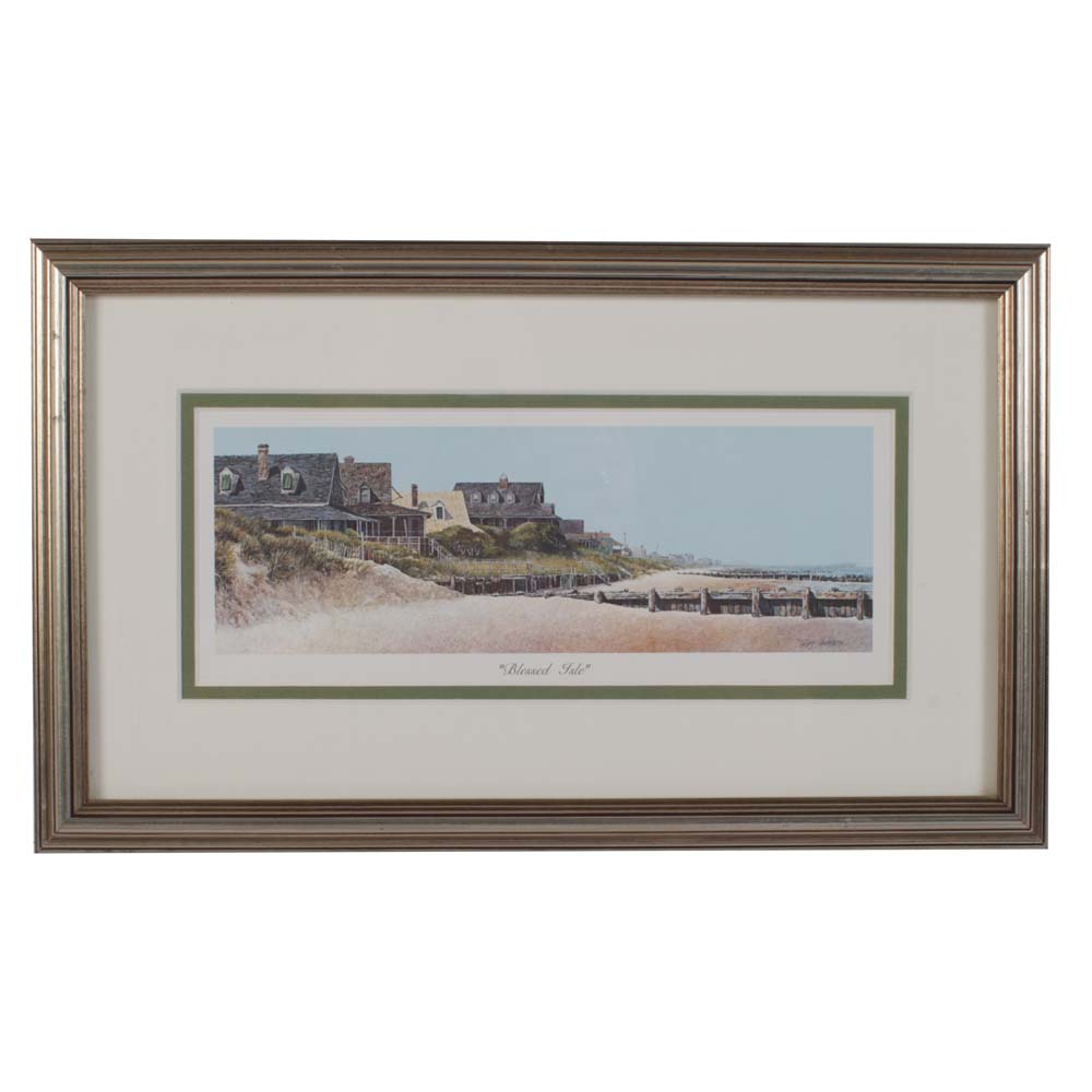 Tripp Harrison Offset Lithograph "Blessed Isle"