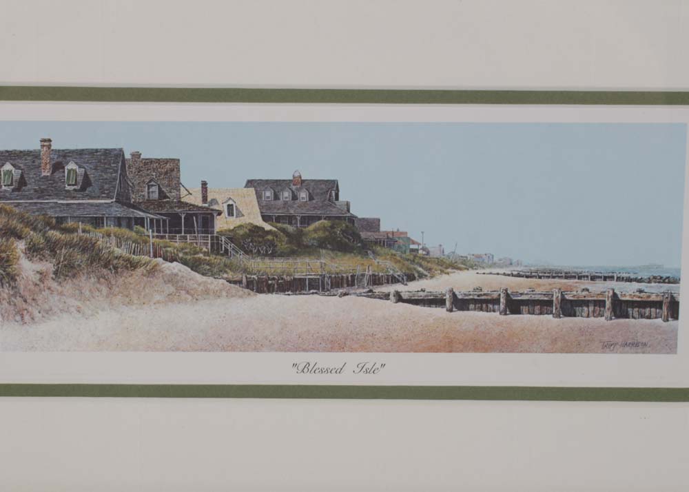 Tripp Harrison Offset Lithograph "Blessed Isle"
