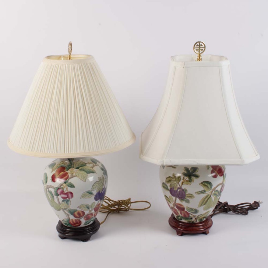 Hand Painted Ceramic Urn Table Lamp