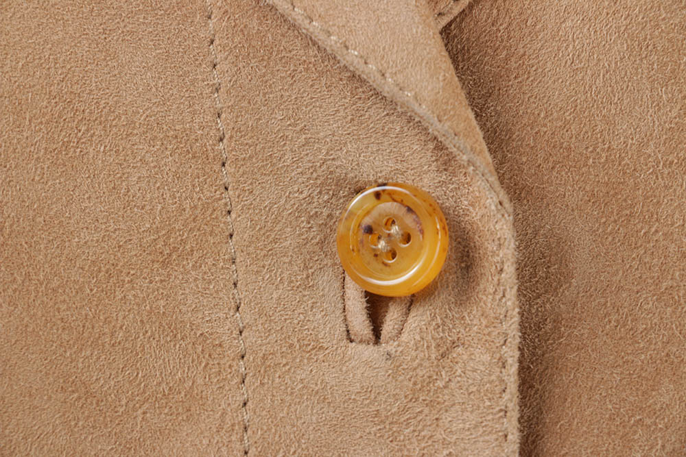 Women's Prada Belted Khaki Suede Leather Jacket