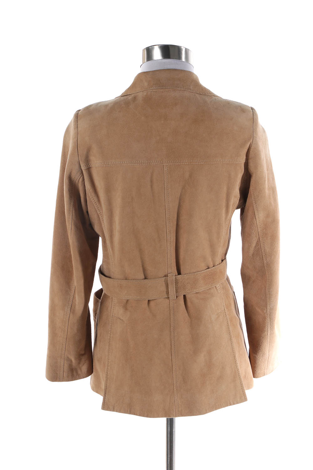 Women's Prada Belted Khaki Suede Leather Jacket