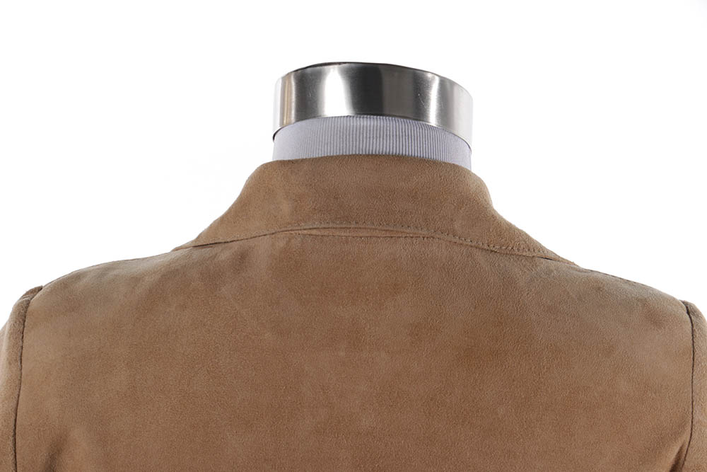 Women's Prada Belted Khaki Suede Leather Jacket