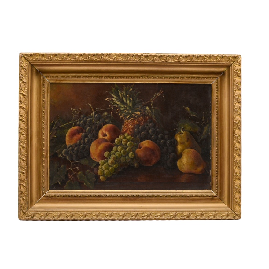 Antique Oil on Canvas Still Life Painting