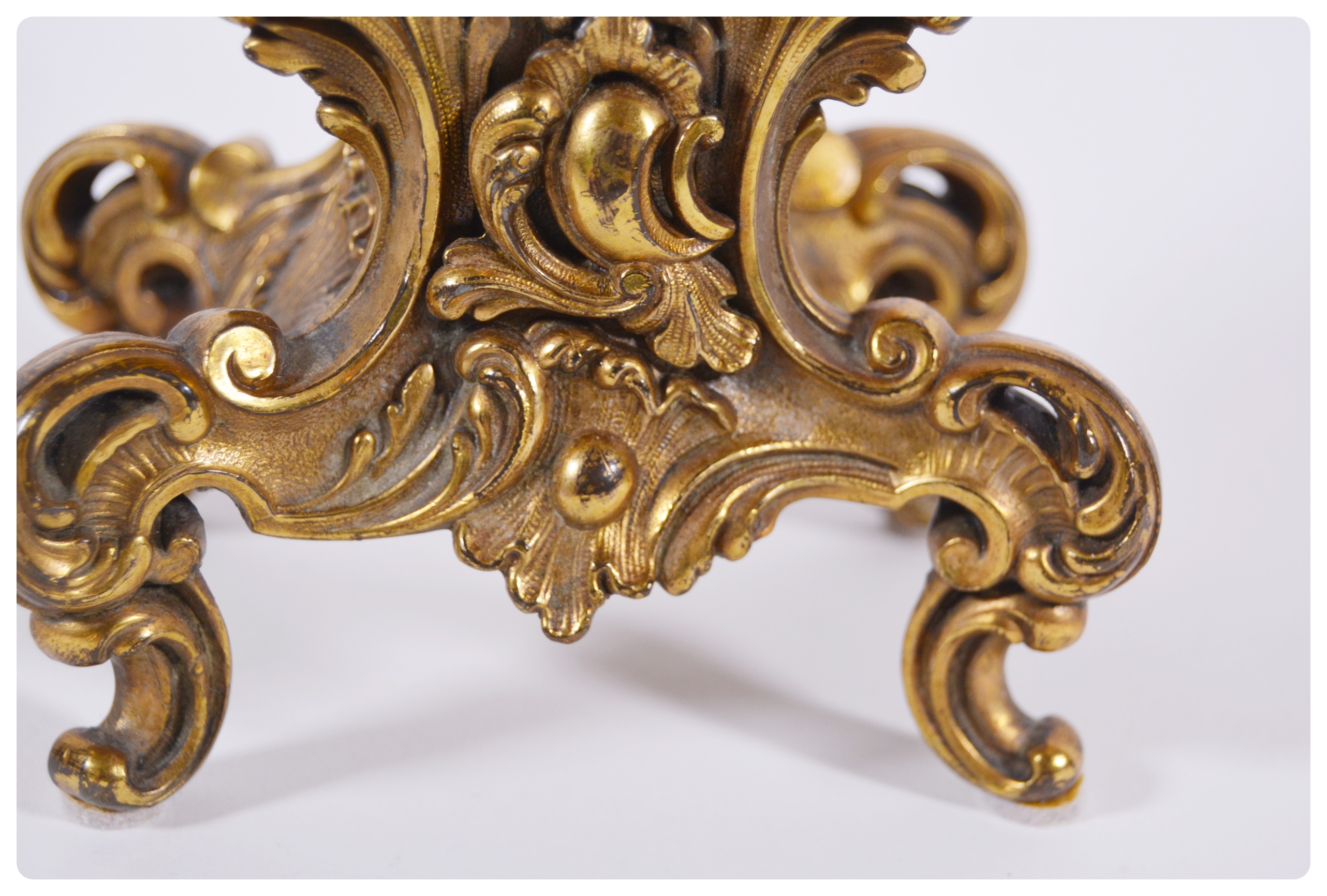 Ansonia French Gilt Bronze Rococo Style Mantel Clock