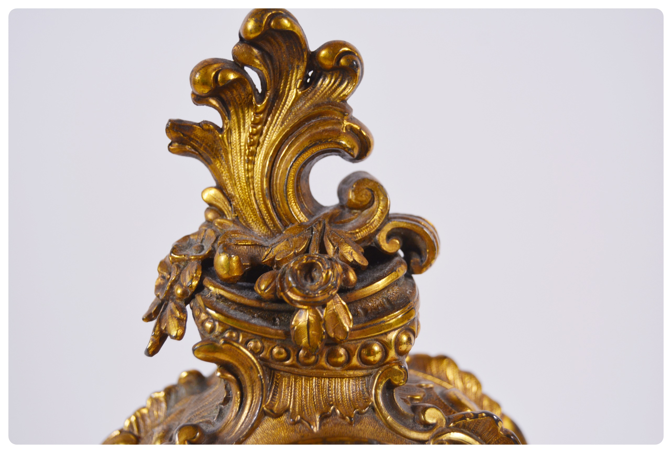Ansonia French Gilt Bronze Rococo Style Mantel Clock