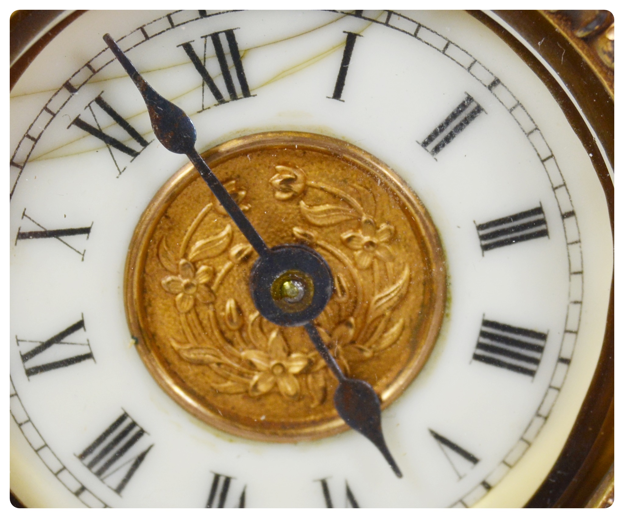 Ansonia French Gilt Bronze Rococo Style Mantel Clock