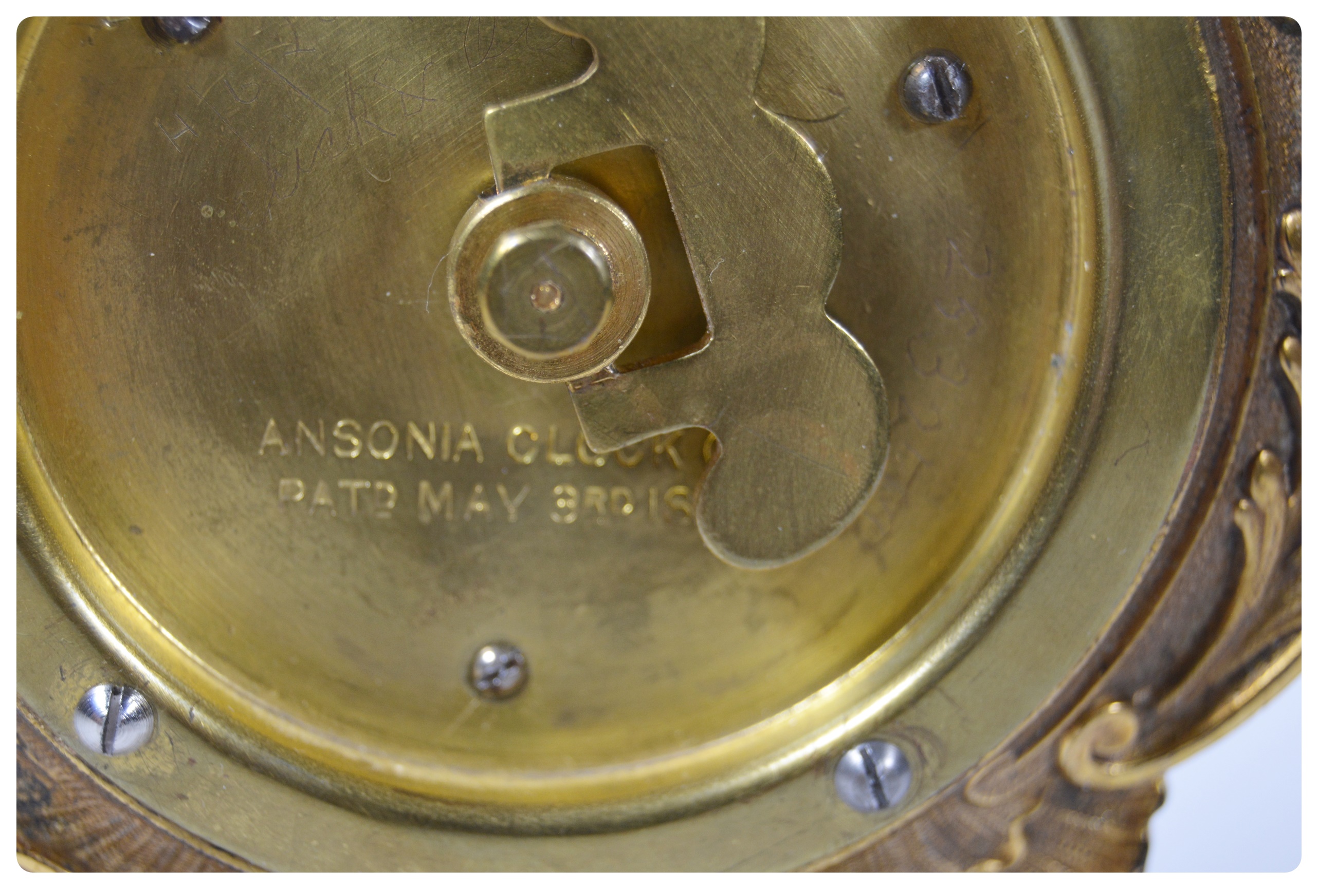 Ansonia French Gilt Bronze Rococo Style Mantel Clock