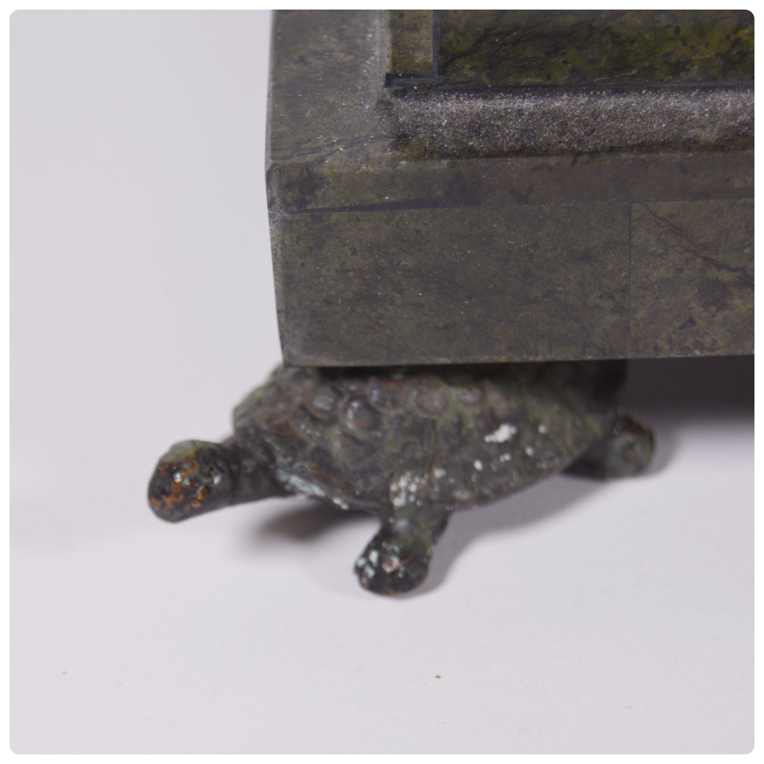 Maitland-Smith Turtle Foot Mantle Clock and Carp Magnifying Glass