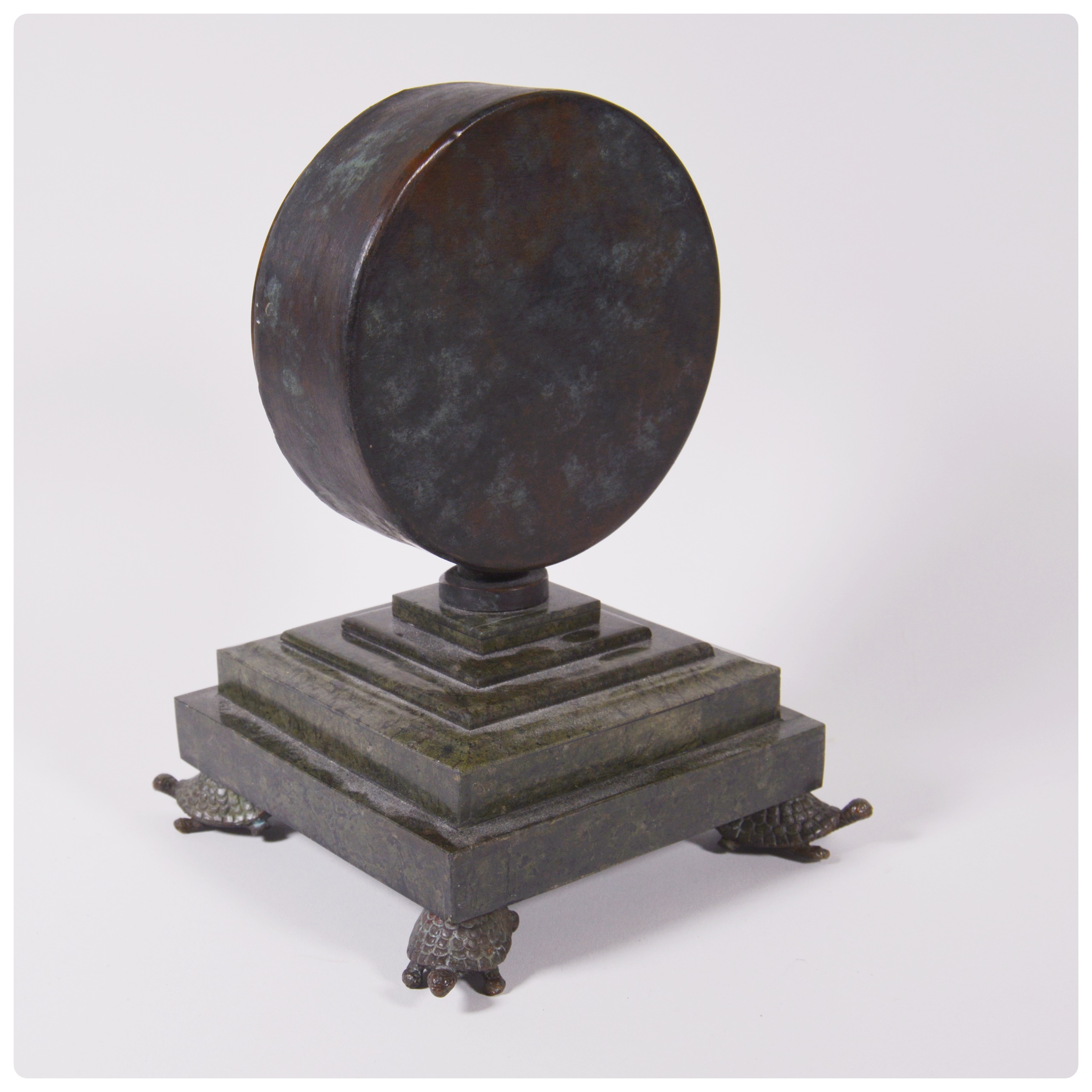 Maitland-Smith Turtle Foot Mantle Clock and Carp Magnifying Glass