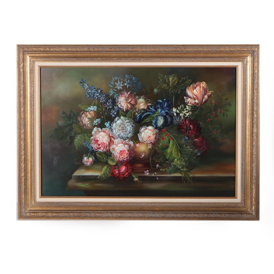 F.A. Bridgman Still Life Oil Painting