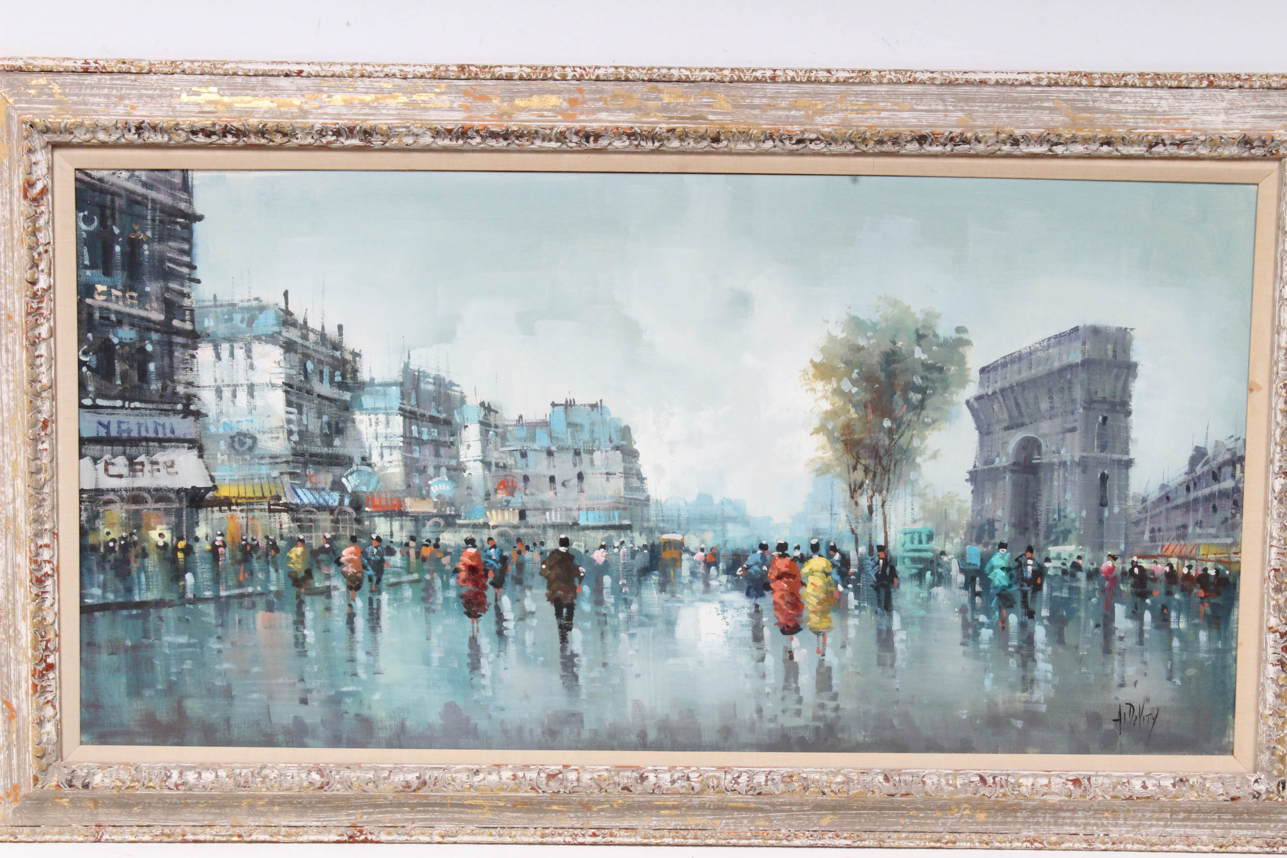 Antonio DeVity Parisian "Street Scene" Oil Painting