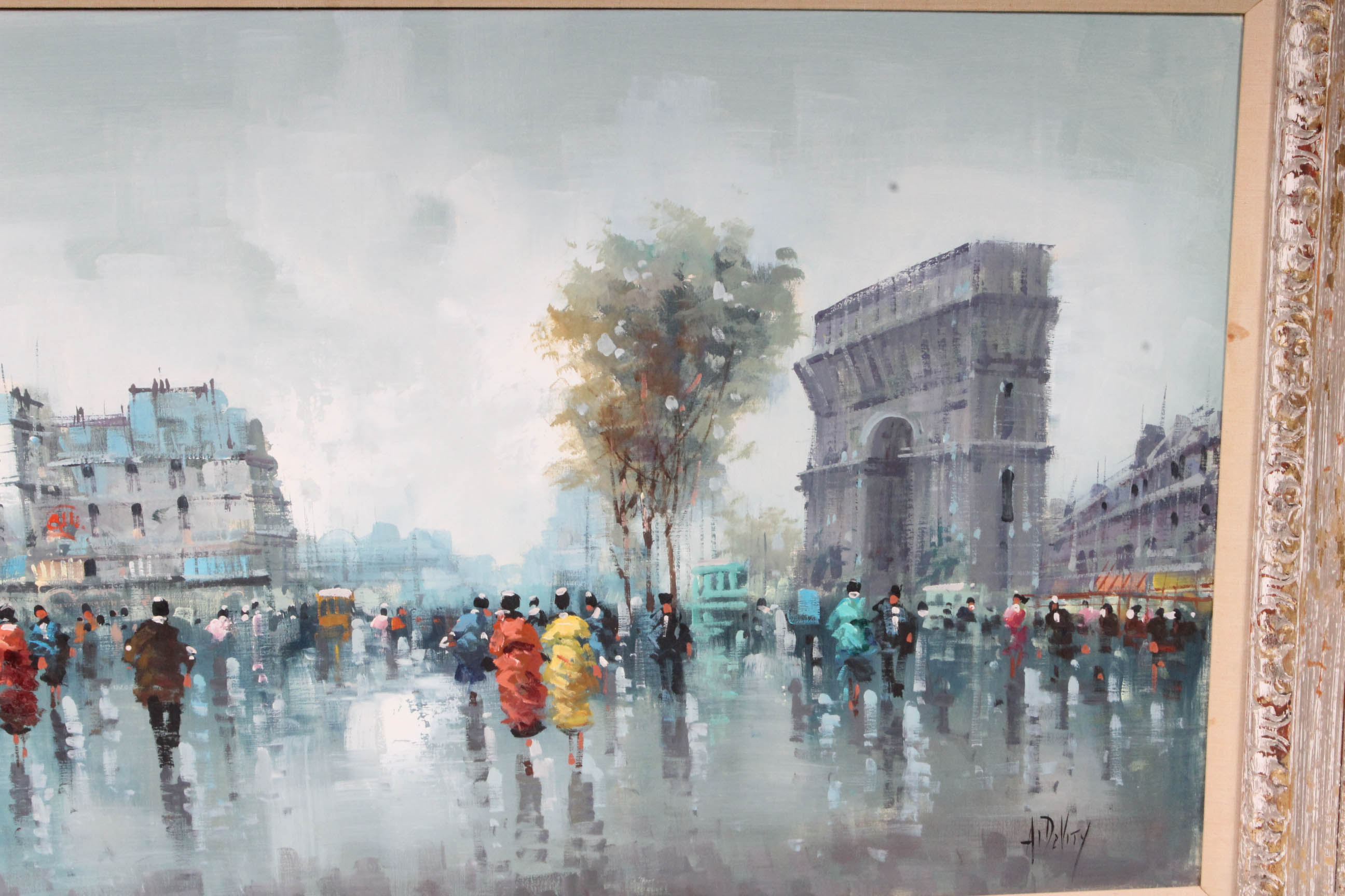 Antonio DeVity Parisian "Street Scene" Oil Painting