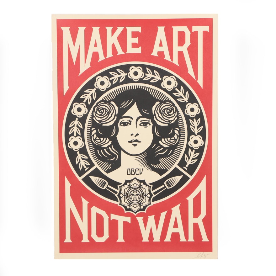 Shepard Fairey 2018 Open Edition Offset Print "Make Art Not War"