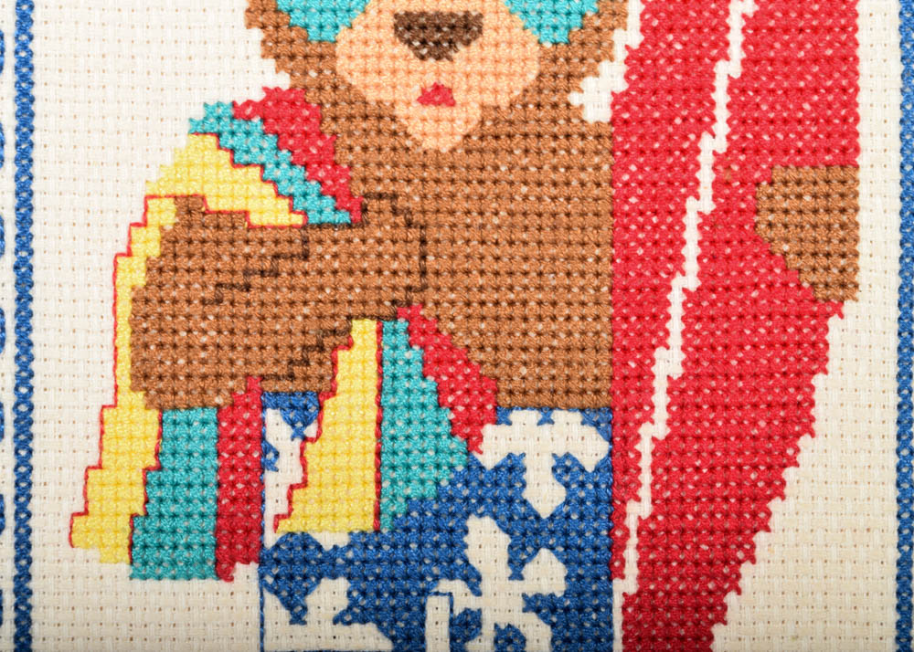 Framed Cross-Stitch Nursery Textiles