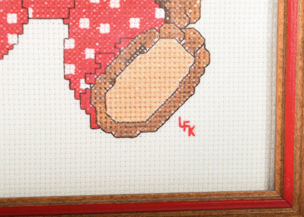 Framed Cross-Stitch Nursery Textiles