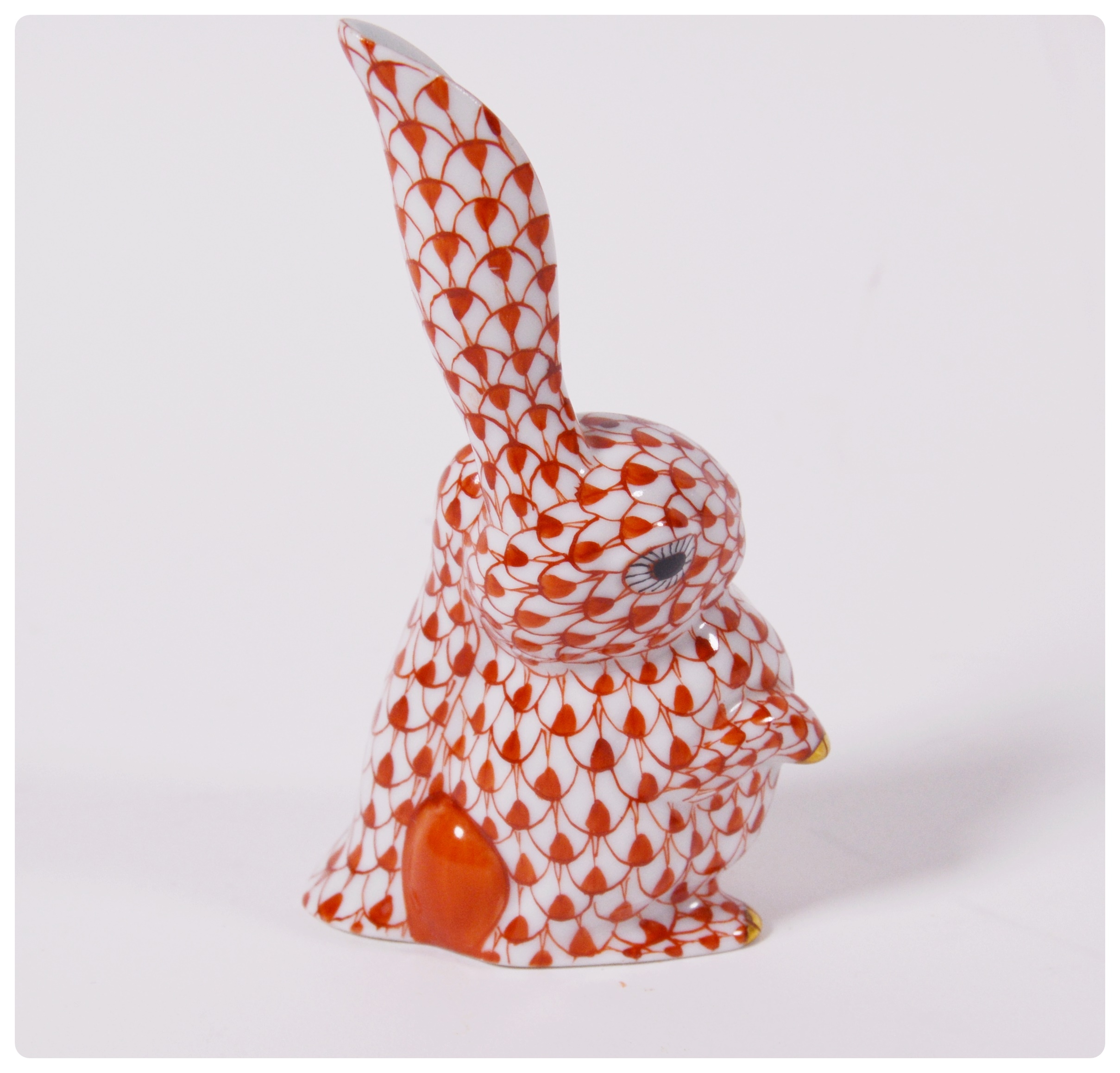 Herend Long Eared Rabbit Porcelain Figurine