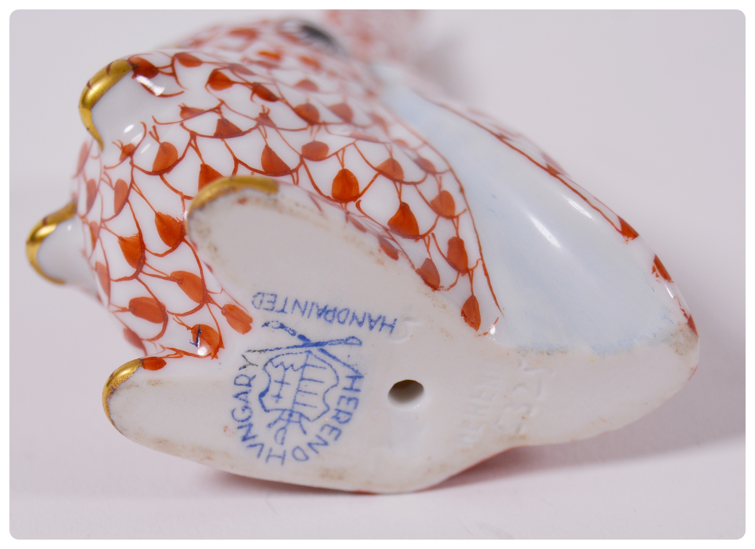 Herend Long Eared Rabbit Porcelain Figurine