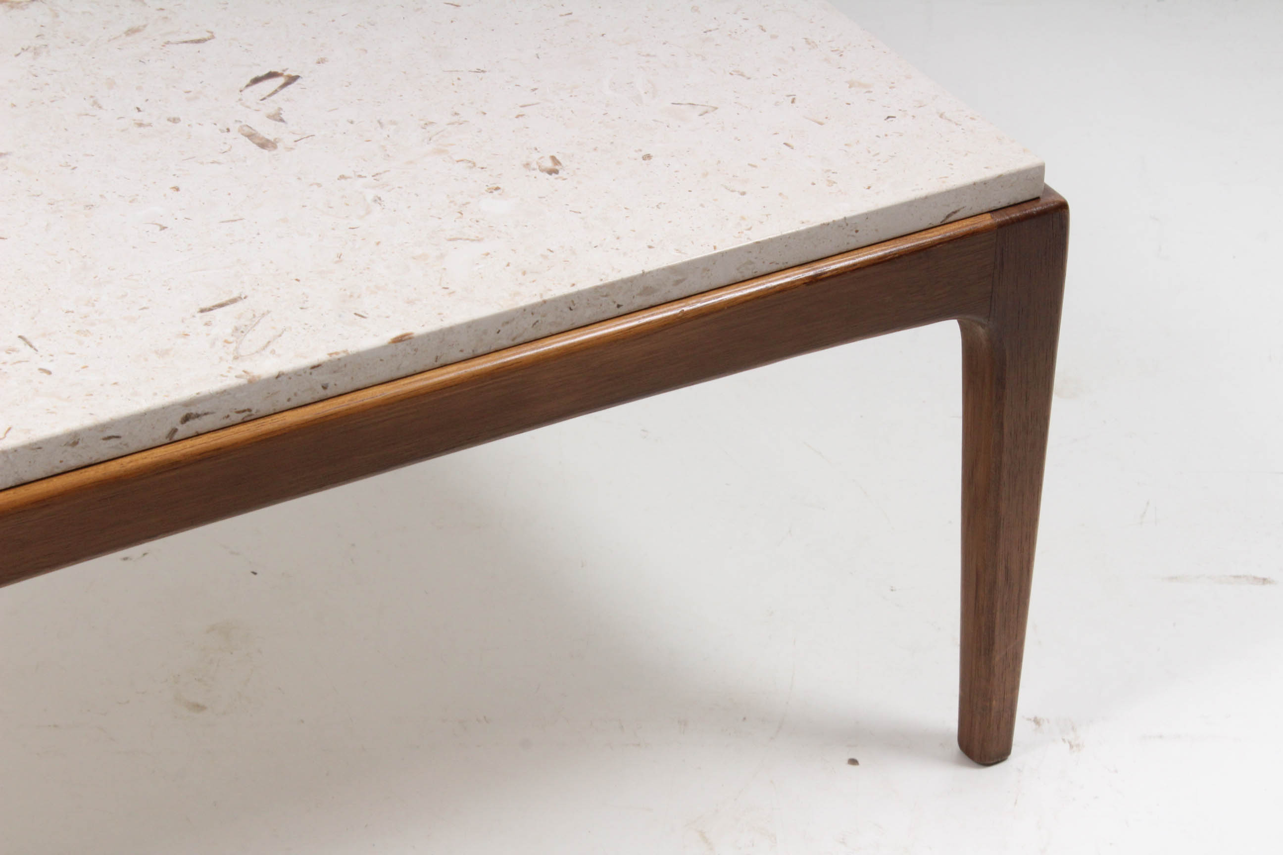 Danish Modern Marble Top Coffee Table