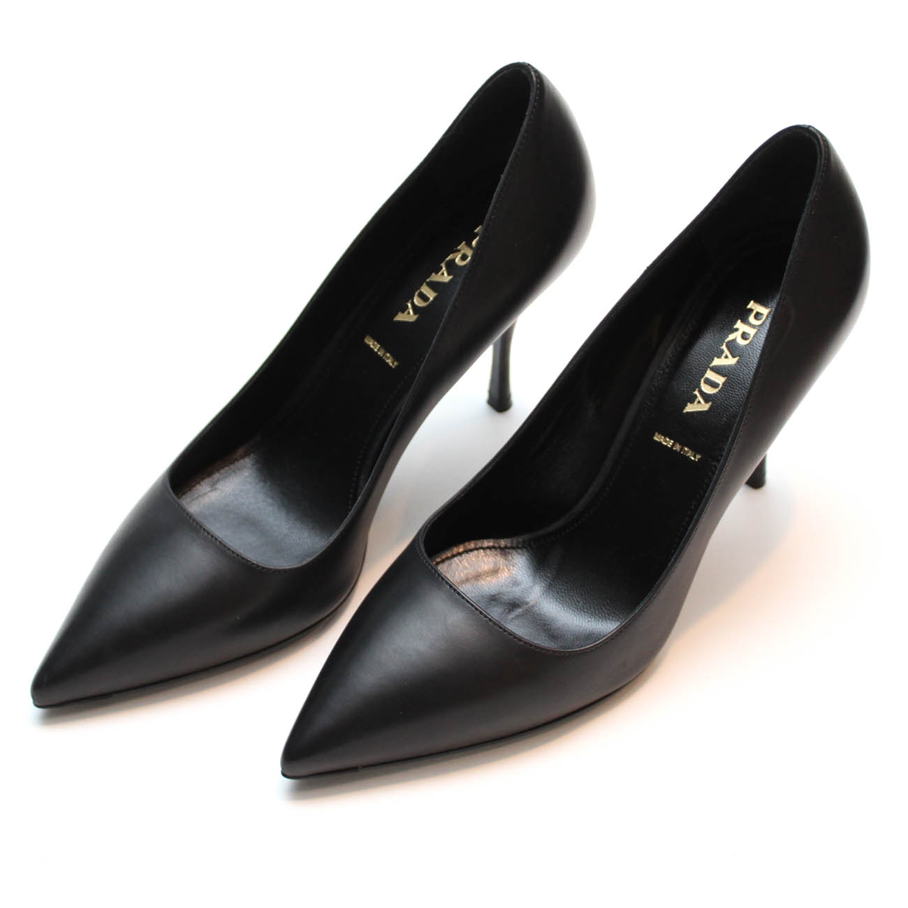 Prada Black Leather Heels