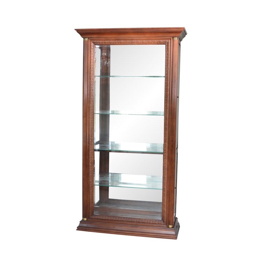 Wood and Beveled Glass Display Cabinet