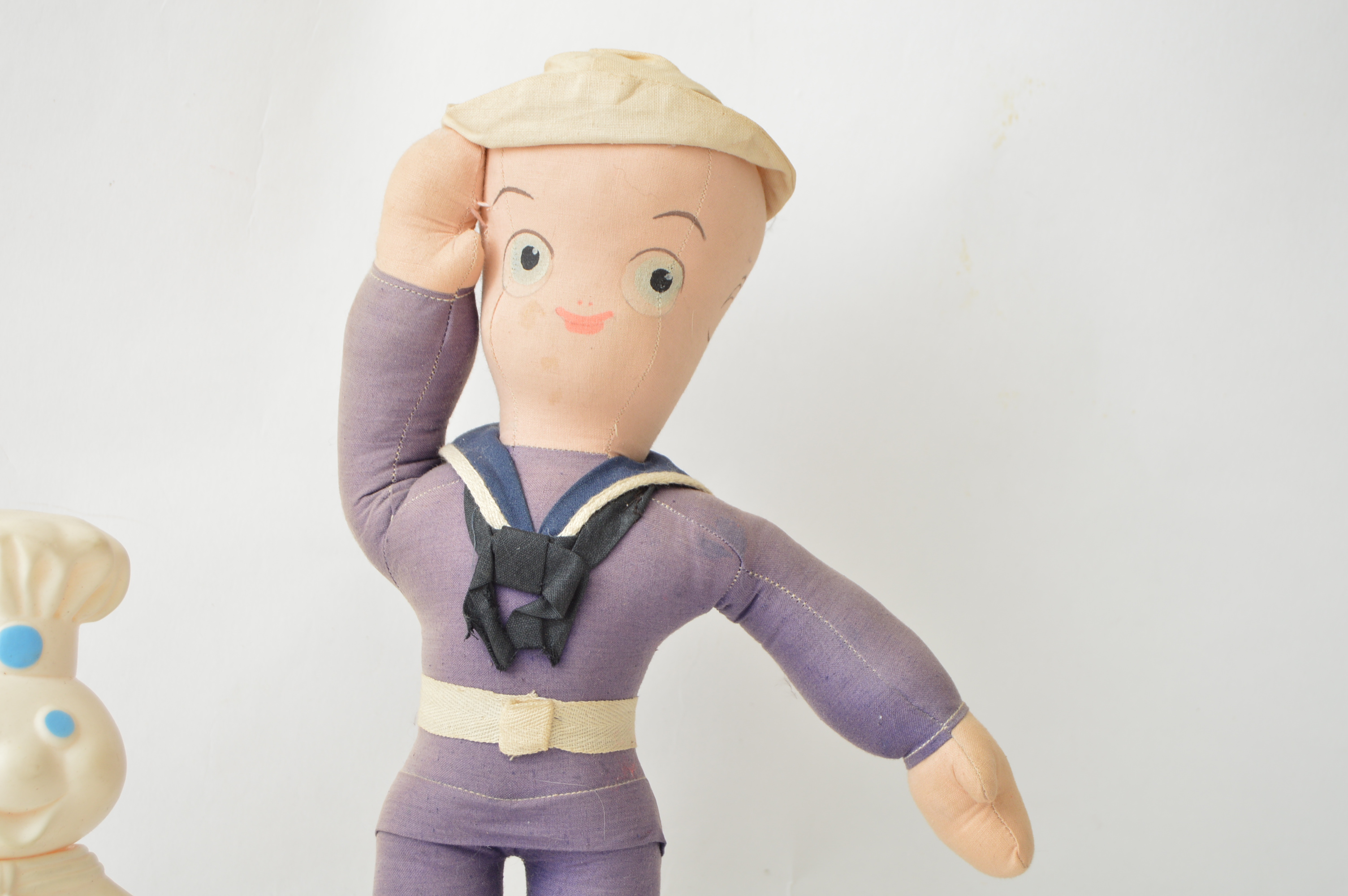 Pillsbury Poppin' Fresh Doll and Vintage Sailor Doll