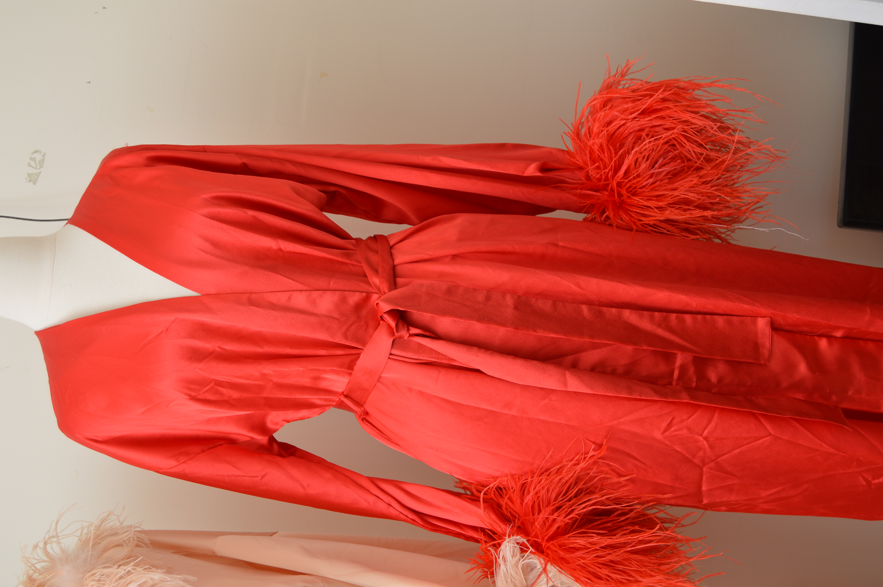 Pair of Vintage Marabou Feather-Trimmed Robes Including Valentino Intimo
