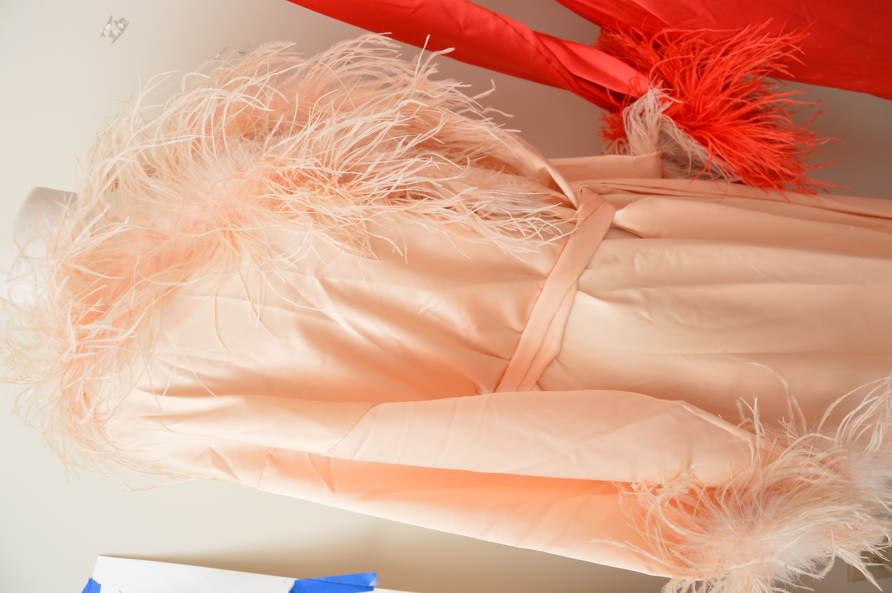 Pair of Vintage Marabou Feather-Trimmed Robes Including Valentino Intimo