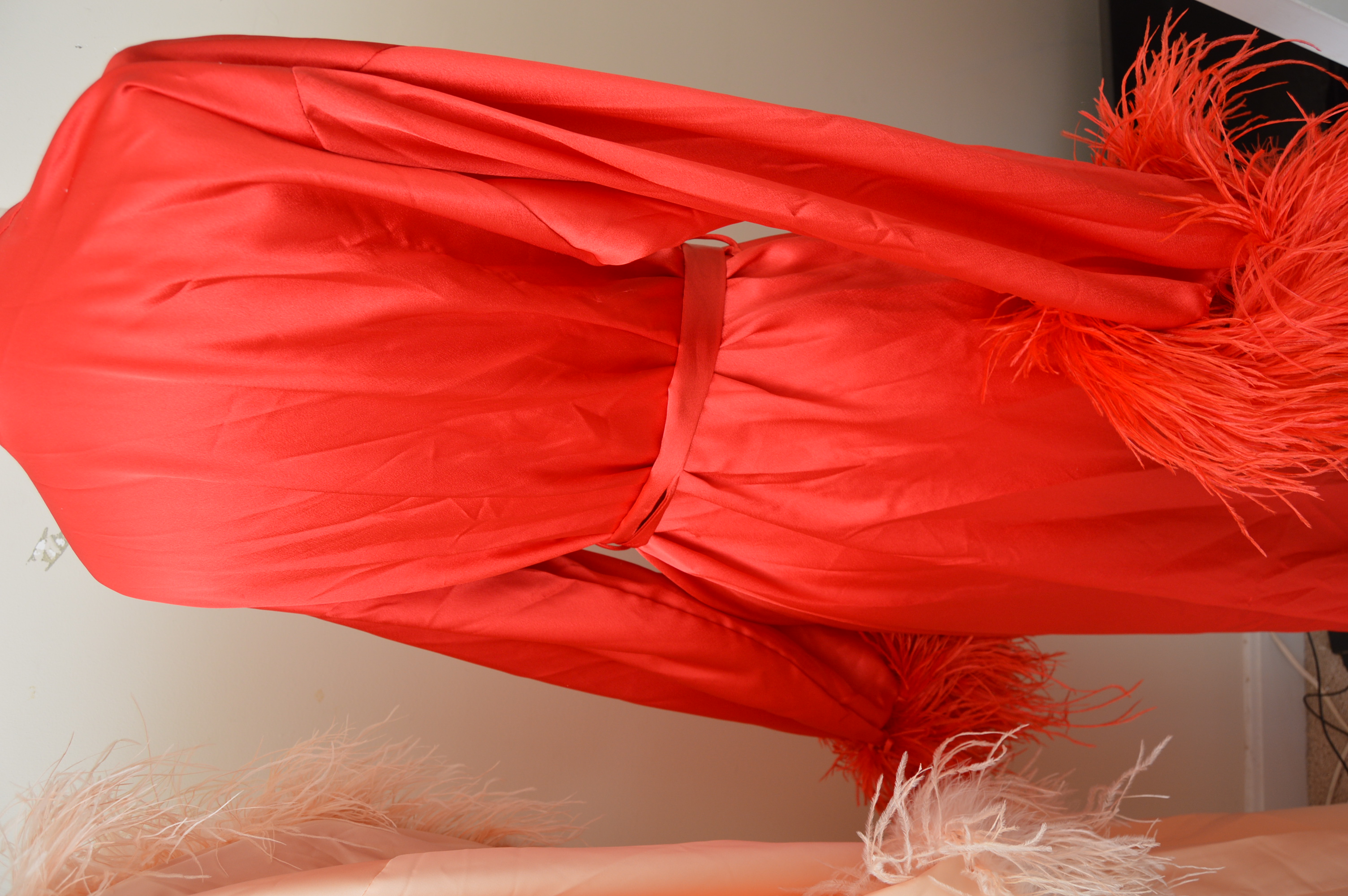 Pair of Vintage Marabou Feather-Trimmed Robes Including Valentino Intimo