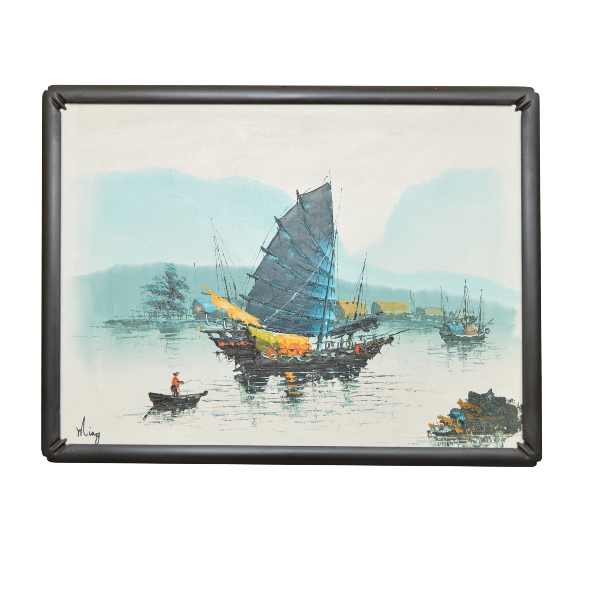 Mid Century Chinese Seascape Painting by Ming