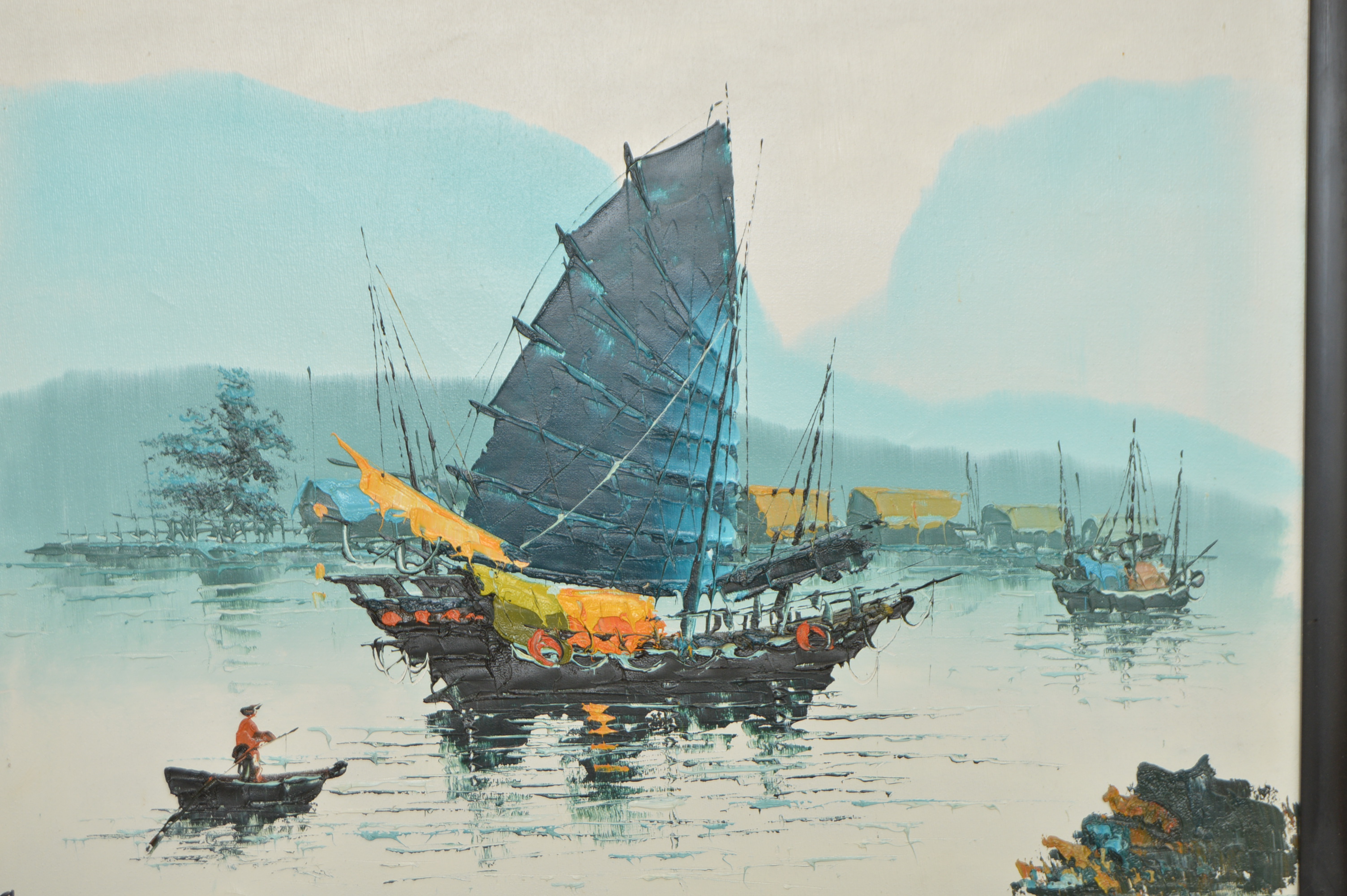 Mid Century Chinese Seascape Painting by Ming