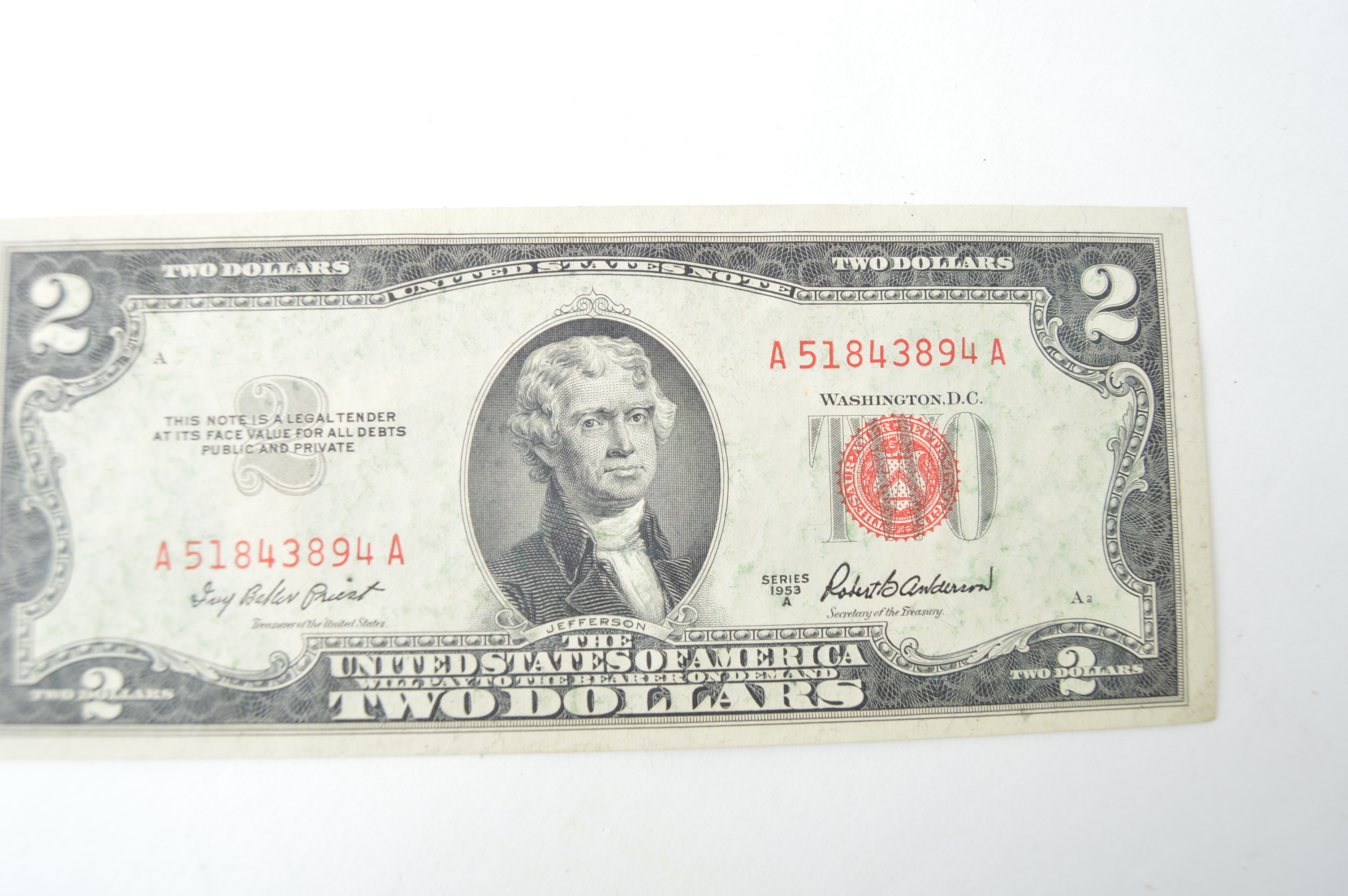 Eleven Red Seal 1926, 1953 B, 1953C United States Two Dollar Notes