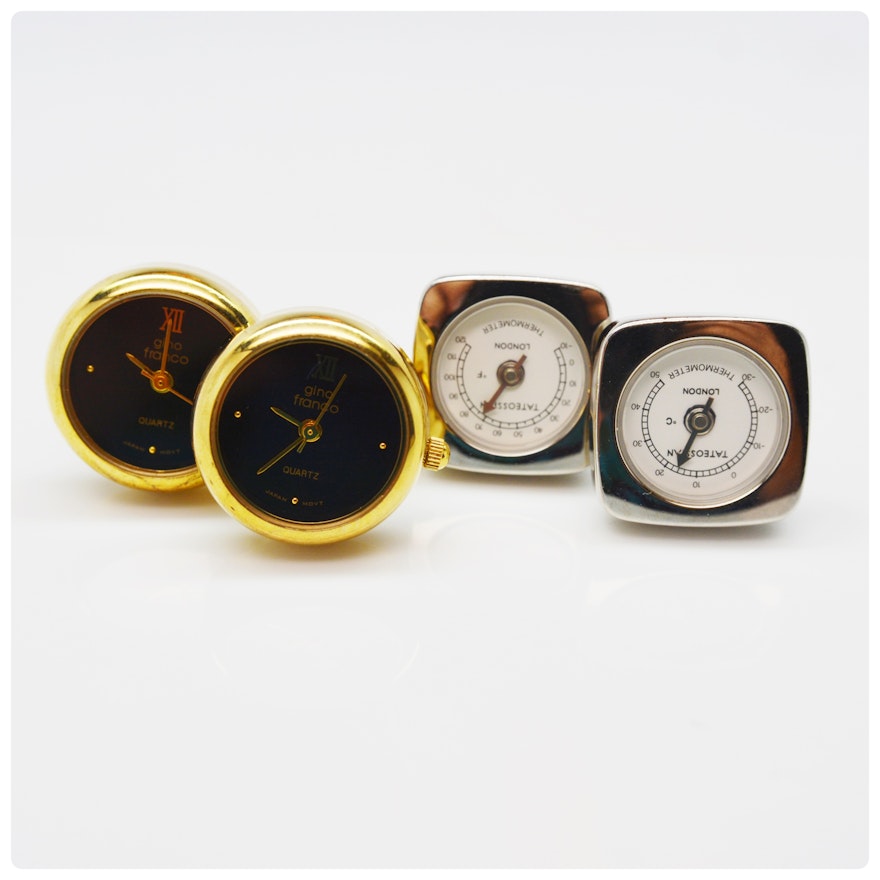 Clock Cufflinks and Thermometer Cufflinks