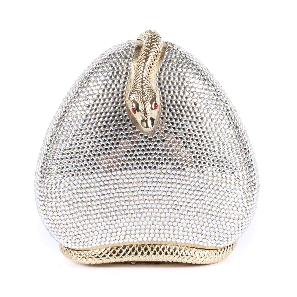 Judith Leiber Austrian Crystal Serpent Minaudière Evening Clutch Purse