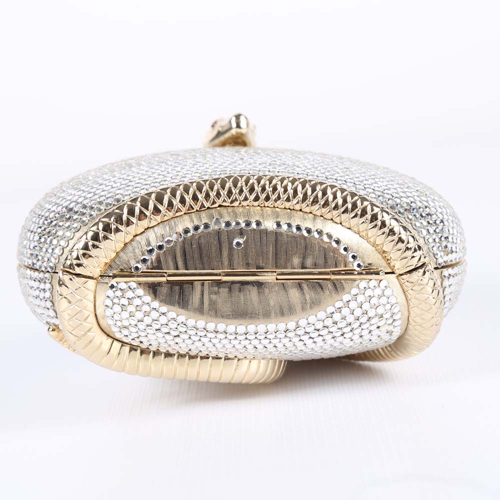 Judith Leiber Austrian Crystal Serpent Minaudière Evening Clutch Purse