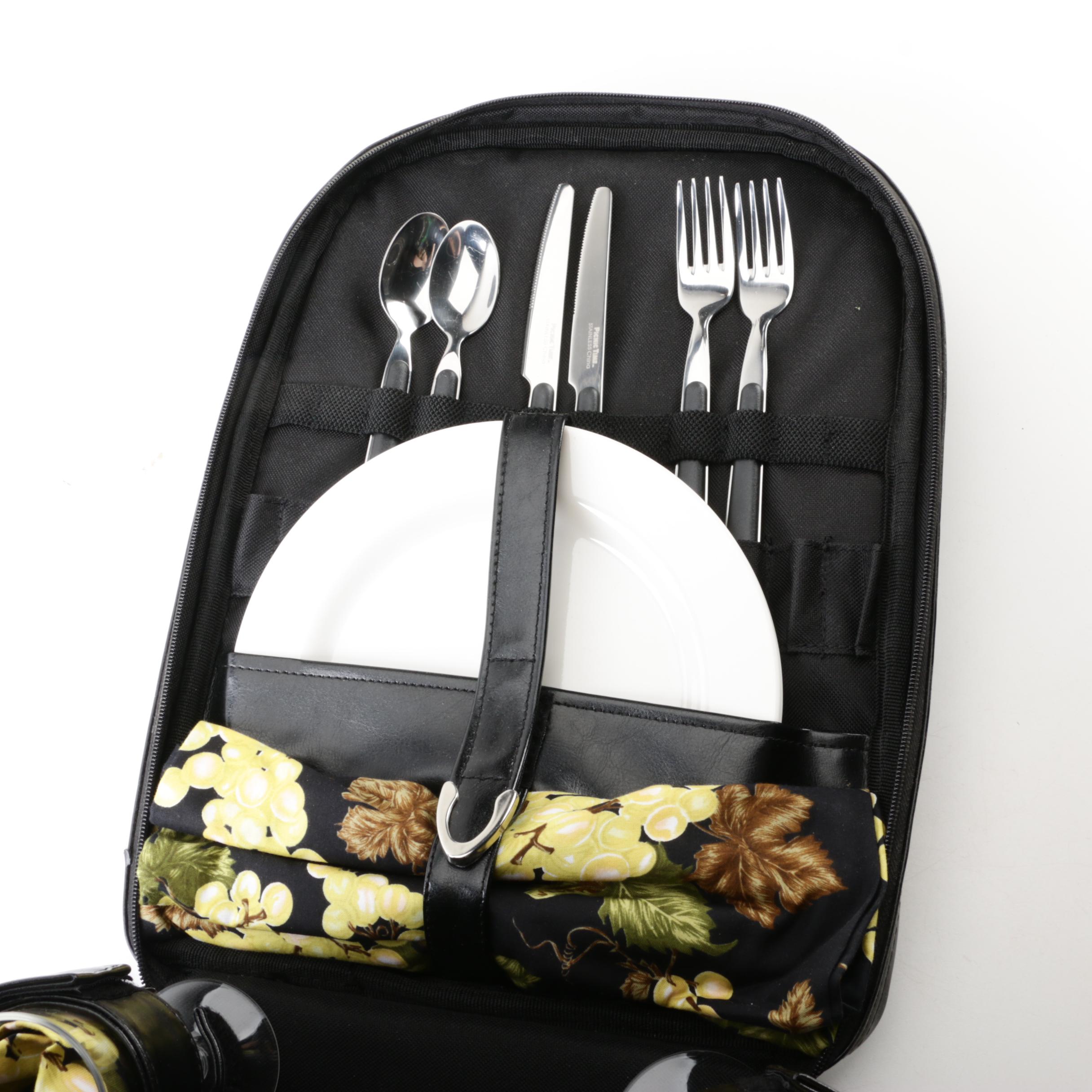 Vintage Legacy Black Leather Picnic Backpack